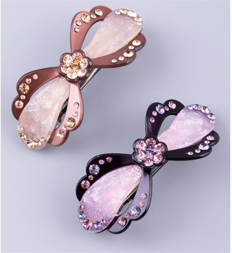 Alligator Clip,Headdress,Hair Clamp,Hairpins,Hair Accessories Fabric Hairpin Rhinestone Flower Horizontal Clip Hair Headdress Spring Clip Hairpin (Color : Regular, Size image number 1