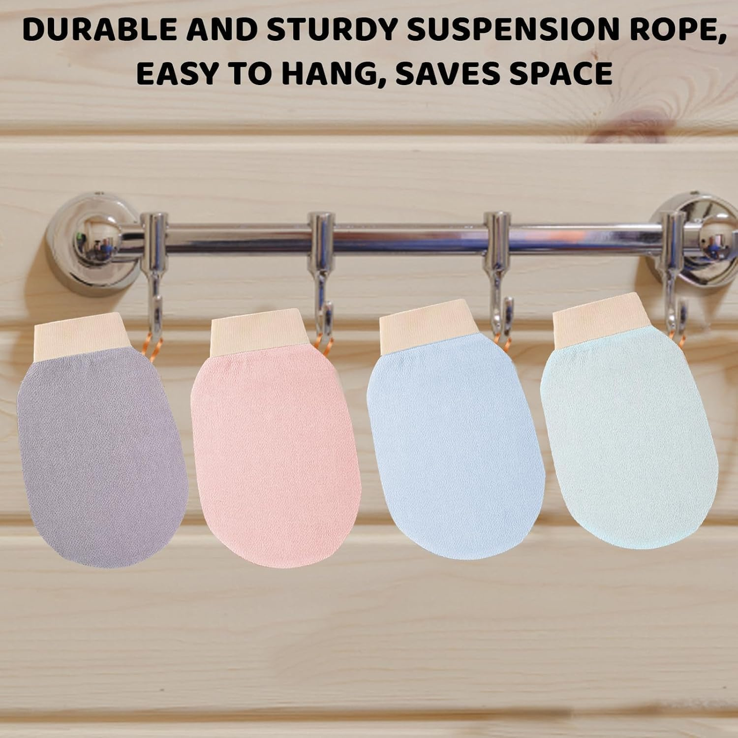 4PCS Exfoliating Moroccan Hammam Mitt Kessa Scrub Gloves,Remove Dead Skin Bath Body Scrub Mitt, for All Skin Types and Improve Blood Circulation, Shower, Spa, Dead Skin Cell Remover image number 4