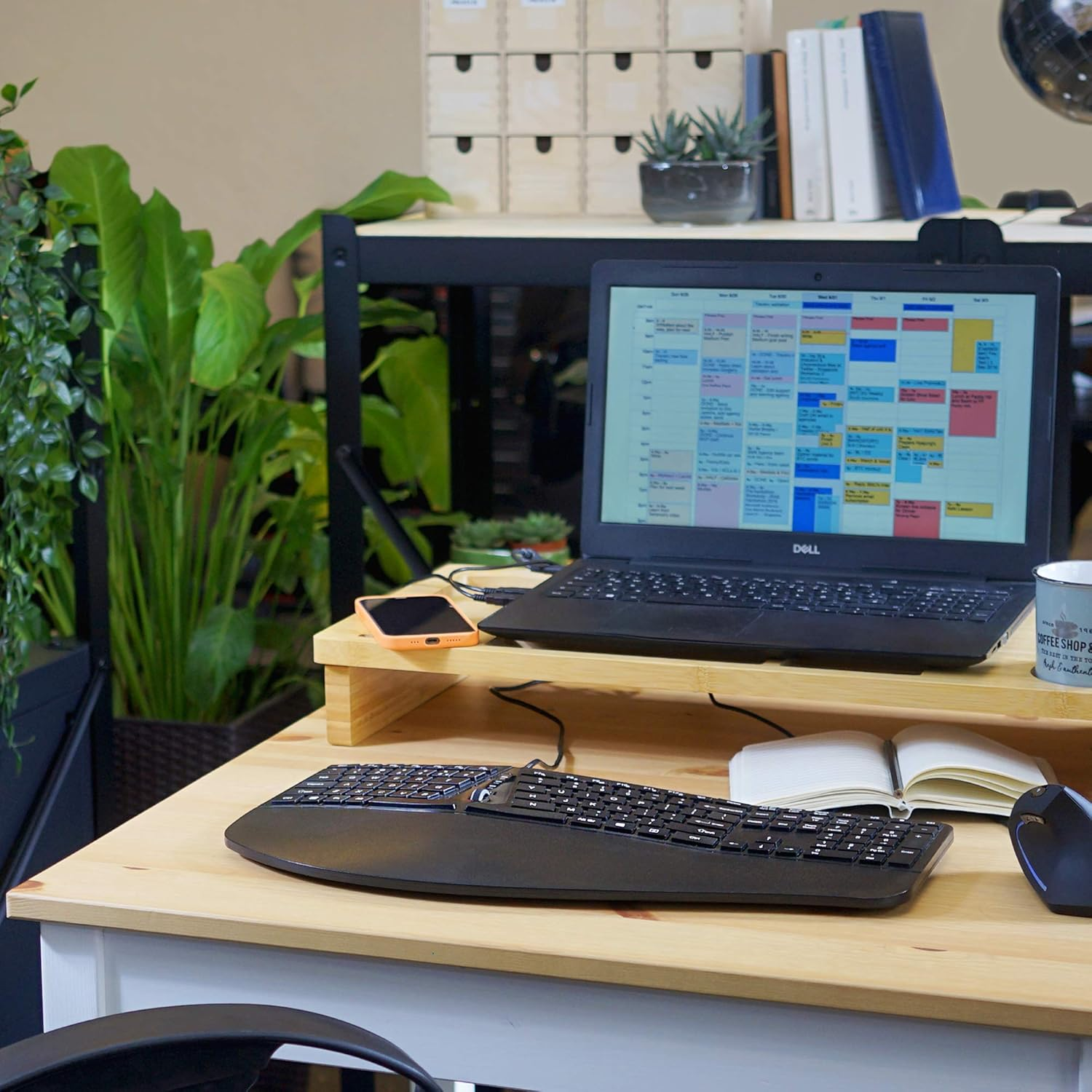 Perixx PERIBOARD-330B, Wired Ergonomic Keyboard with Adjustable Wrist Rest, Illuminated Keys, and Membrane Low Profile Keys, 2 Extra USB Ports, US English Layout image number 2