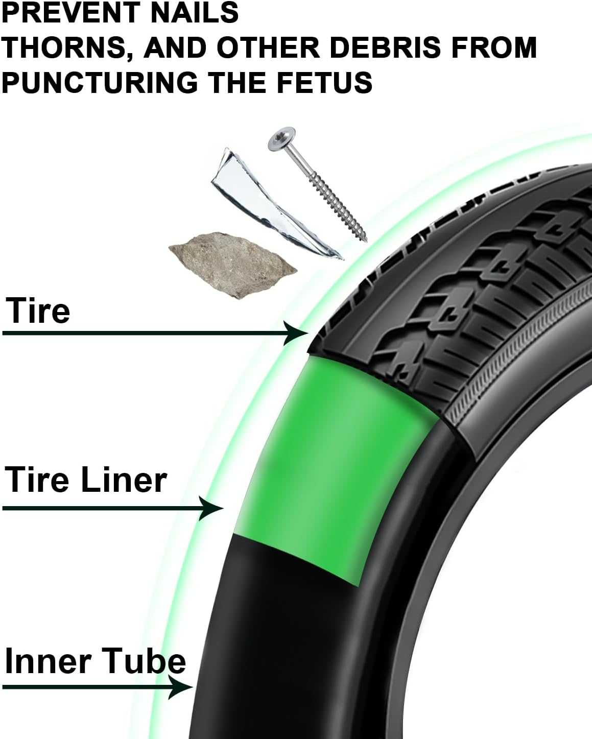 Fat Bike Tire Liner, Bicycle Tube Flat Protector Compatible with 20"/24"/26"/27.5/29" image number 6