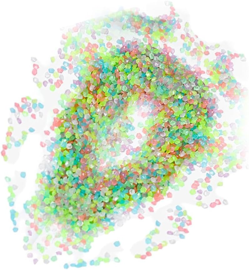 250G Pack Glow-In-The-Dark Luminous Sand Particles - Fluorescent Micro Landscape Gravel for Aquariums and Decorations, 3-5Mm, Natural Resin