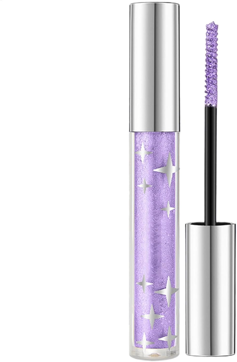 Glitter Mascara Eyeshadow - Lengthening Volumizing Colorful Mascara | Thick Shiny Eyelash Curling Extension Makeup | Sparkling Diamonds Silver Mascara | Waterproof Colorful Lashes for Eyelashes, image number 4