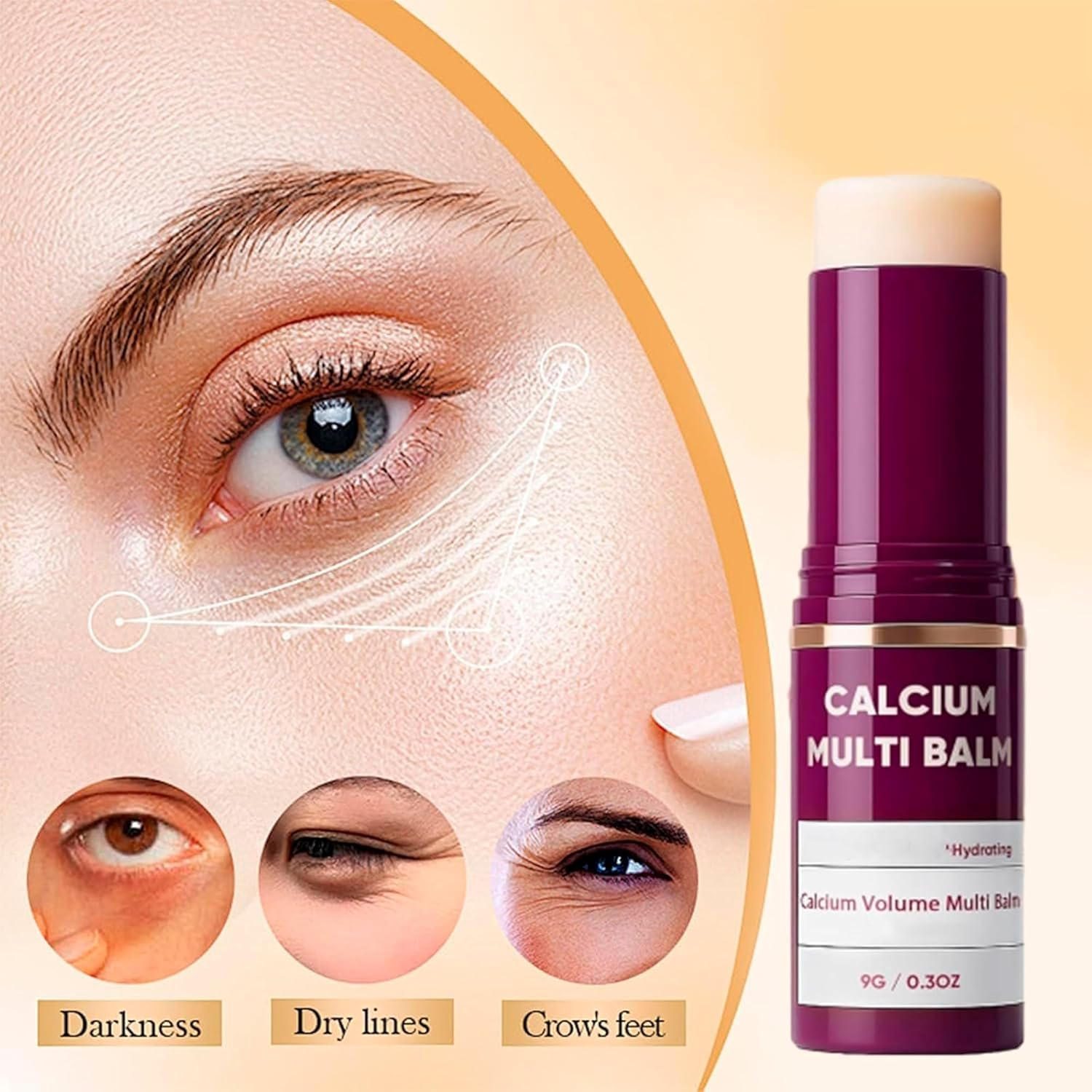 TKTCO Calcium Multi Balm, Calcium Volume Multi Balm, anti Wrinkle Calcium Balm, Korean Collagen Moisturing Stick, Anti-Aging, Hydrating, Almond & Vitamin E for Lip Balm Eye Cream Neck image number 6