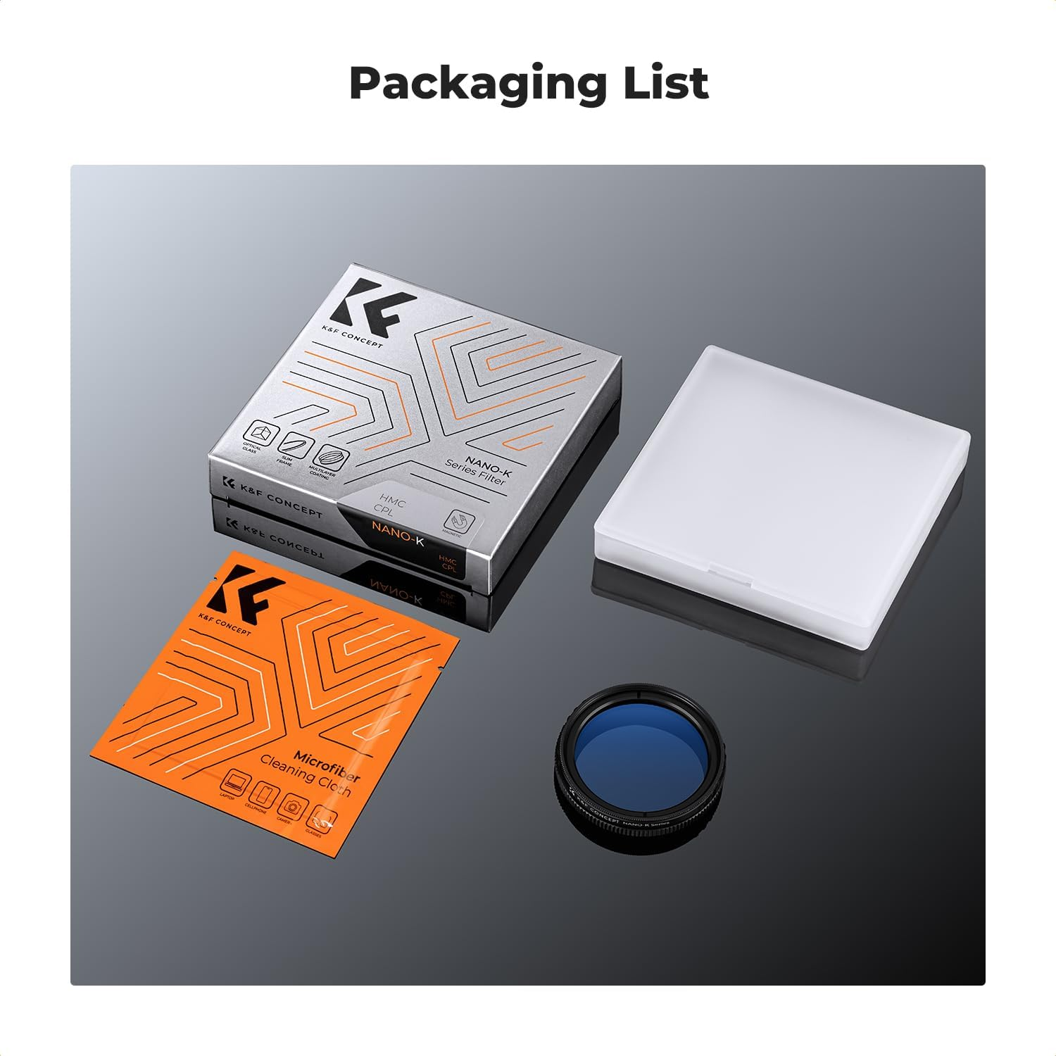 K&F CONCEPT 40Mm Ultra-Slim CPL Circular Polarizer Dashcam Filter for E1, E2, E3, E1 Lite, S1 Pro, N4 Pro N5 Dashcam, Reduce Glare and Reflection, Enhance Contrast image number 6