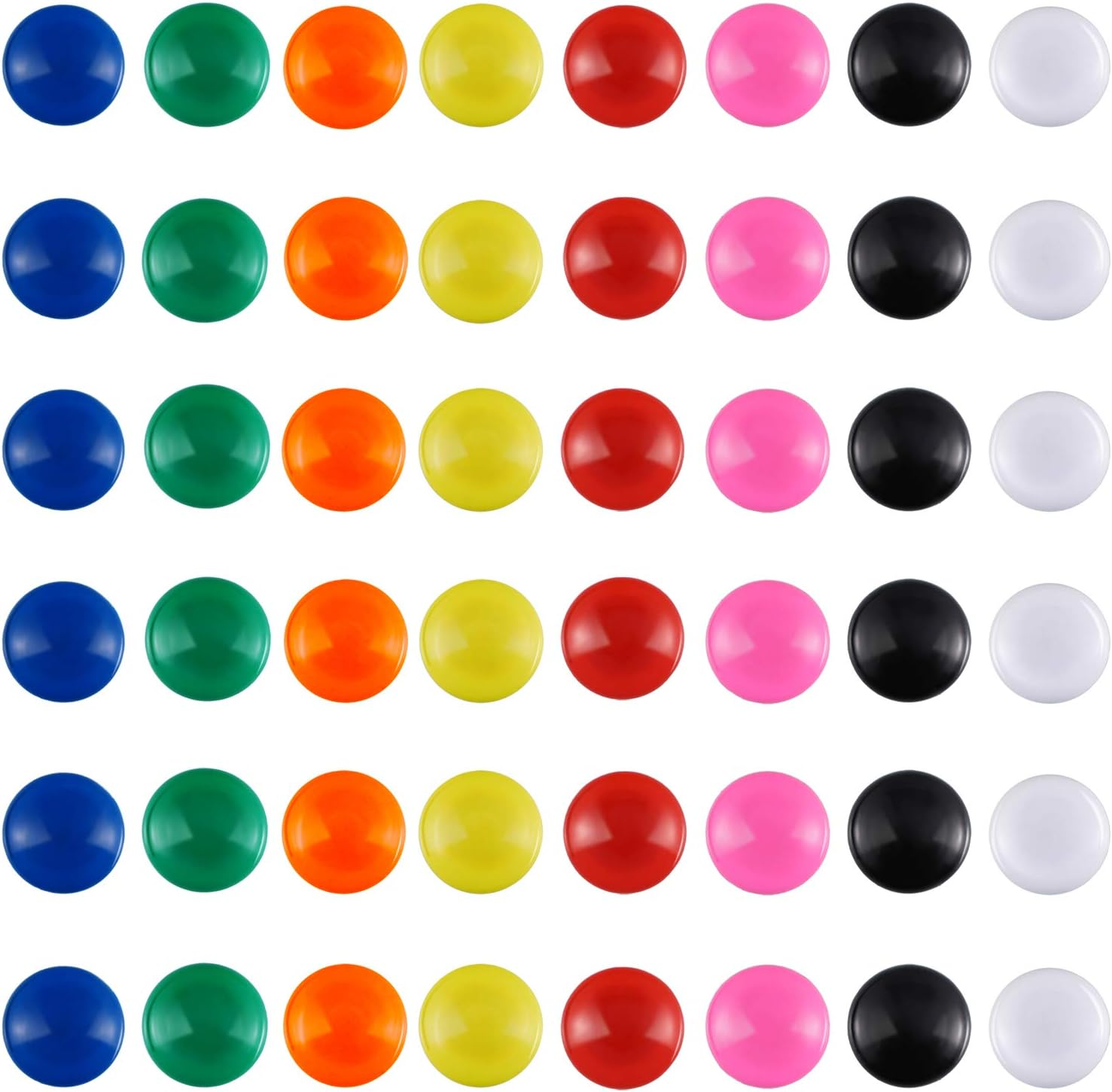 Patelai 48 Pieces Mini Fridge Magnets round Magnetic Button Whiteboard Magnets Office Magnets, 8 Colors image number 5