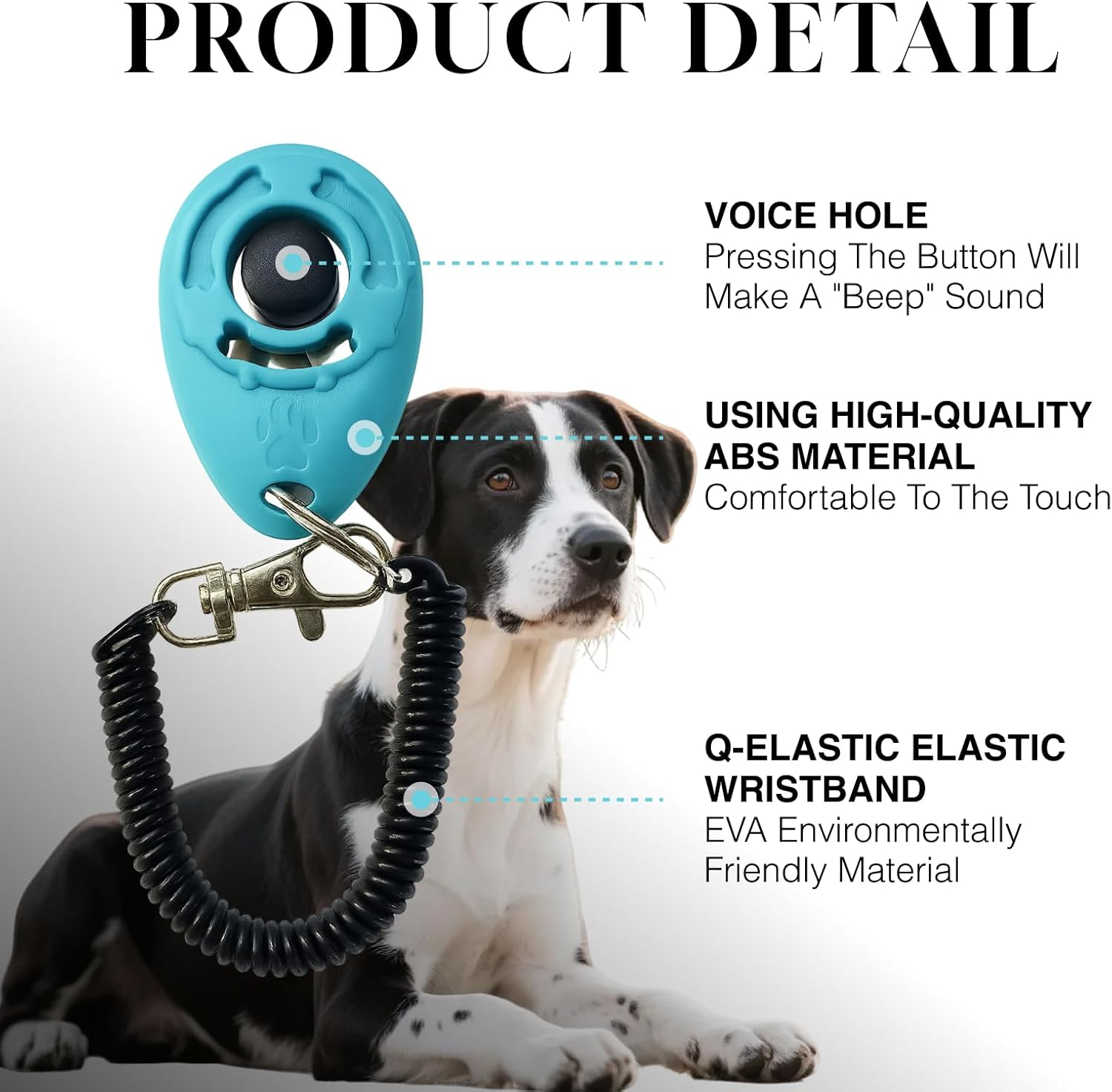 2 Pack Dog Training Clicker with Wrist Strap Professional Pet Clicker for Obedience, Trick Training Behavior Correction Loud Metal Clickers Black Blue