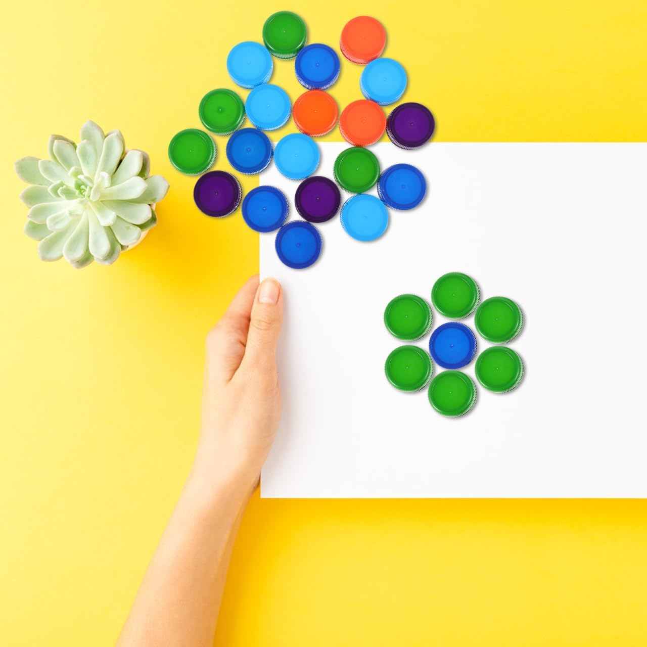 Sewroro 50Pcs Plastic Bottle Caps, Mixed Color Bottle Caps Plastic Colorful Bottle Lids Caps for DIY Craft image number 1