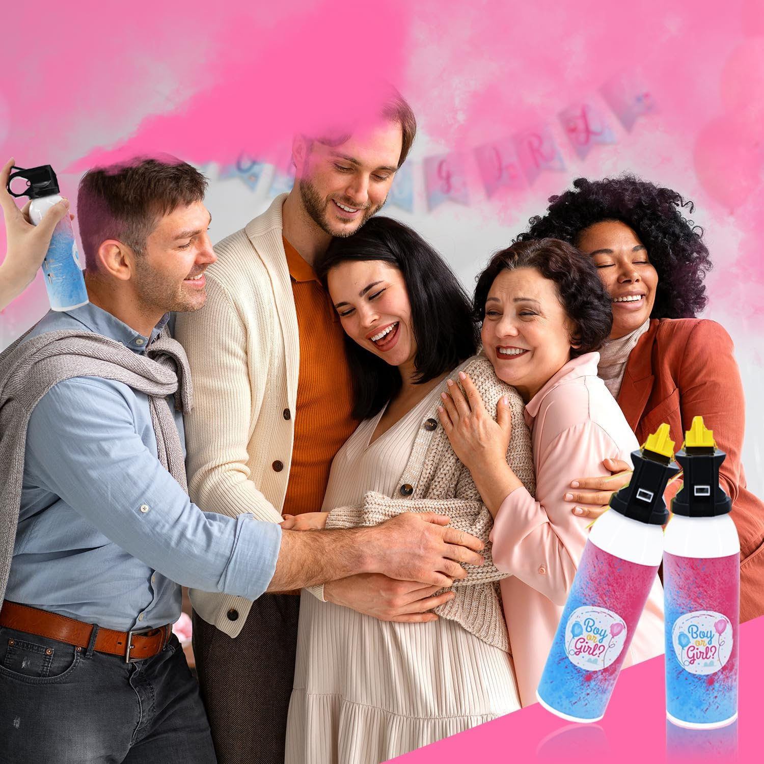 Gender Reveal Fire Extinguisher 2 Pack Color Extinguishers Extintor De Revelaci&oacute;n De G&eacute;nero Party Smoke Pink or Blue for Baby Reveal Party Decoration Boy or Girl Gender Reveal Ideas