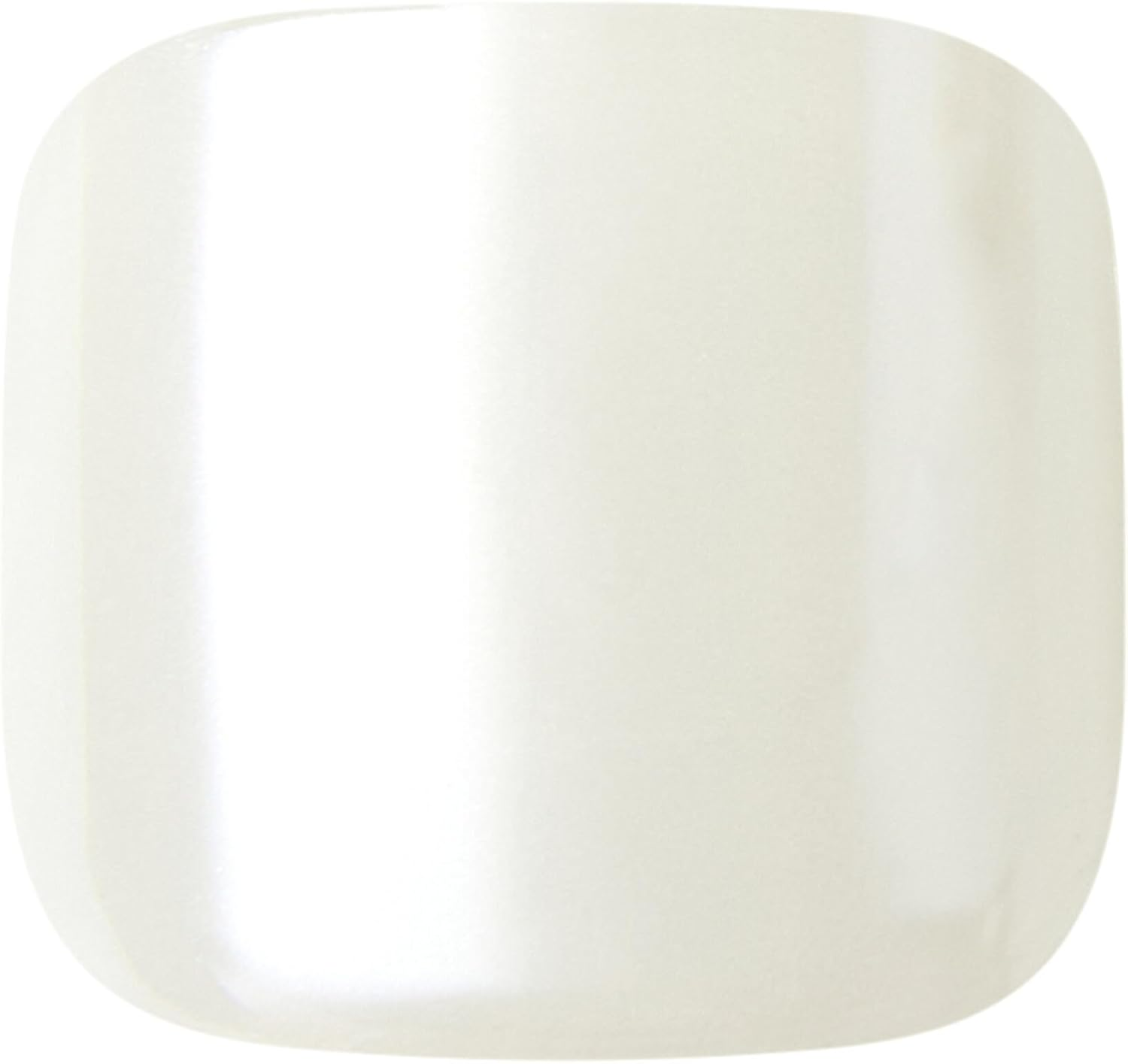 Impress Kiss No Glue Pedi Press-On Toenails, White Nails with Pearl, Squoval Shape, Includes 24 Nails, Prep Pad, 1 Manicure Stick, 1 Mini File