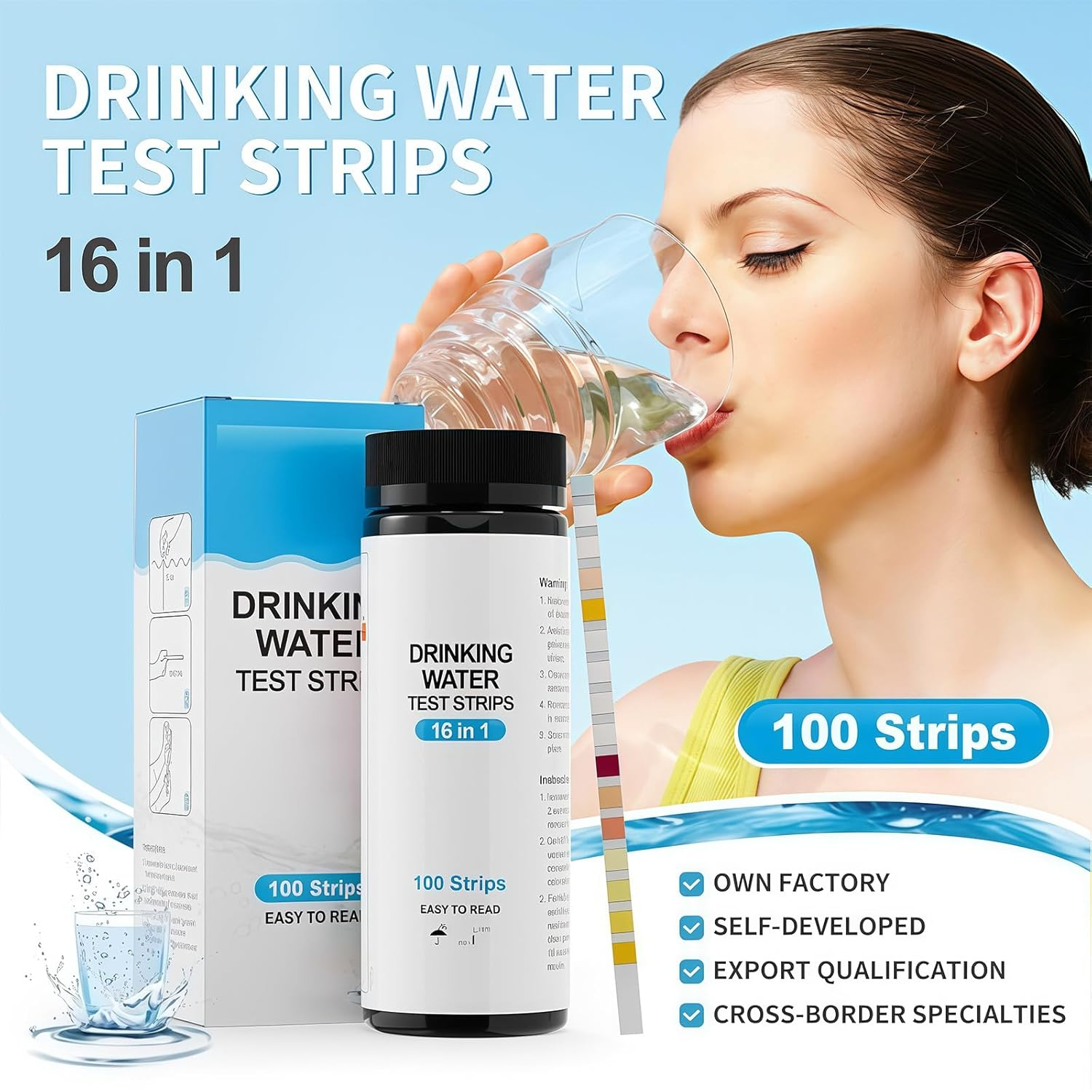 Gdsanlian 16 in 1 Water Test Kit - High Sensitivity Drinking Water Test Kit -Test Strips Detect PH, Lead, Iron & Many|Home Water Purity PH Test Strips for Aquarium, Pool, Well & Tap Water image number 2