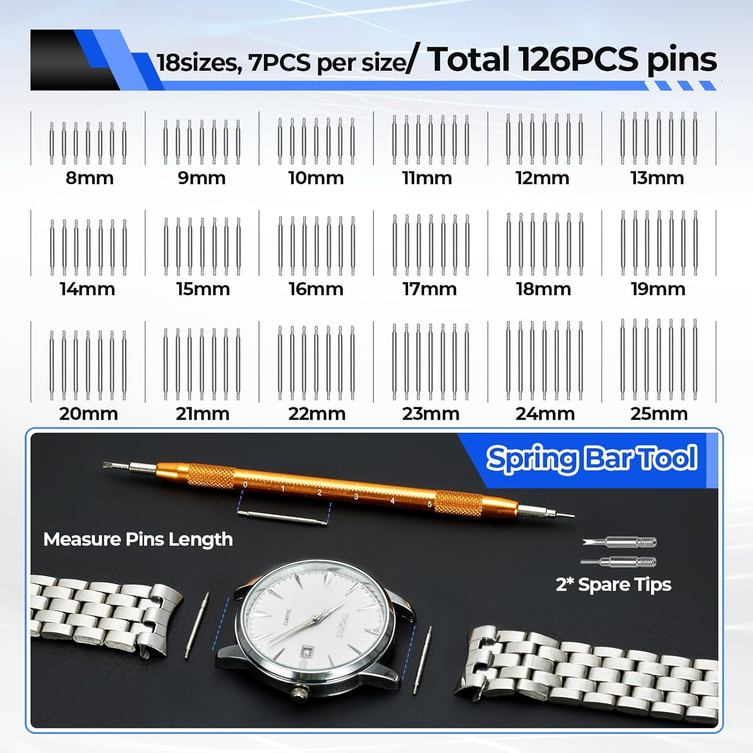 Watch Repair Kit, Ohuhu 192 PCS Watch Battery Replacement Tool Kit, Watch Link Removal Tool, Watch Back Remover Tool, Watch Tool Kit, Professional Watch Repair Tools with Carrying Bag, User Manual image number 1