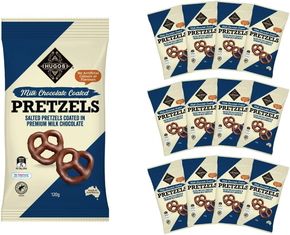 Hugos Milk Chocolate Salted Pretzels 12 X 120 G image number 3