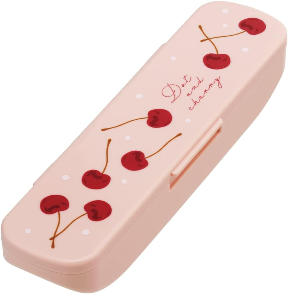 Skater CSOP1AG-A Antibacterial Soup Spoon Case Set Dot & Cherry PK Made in Japan 6.3 Inches (16 Cm)