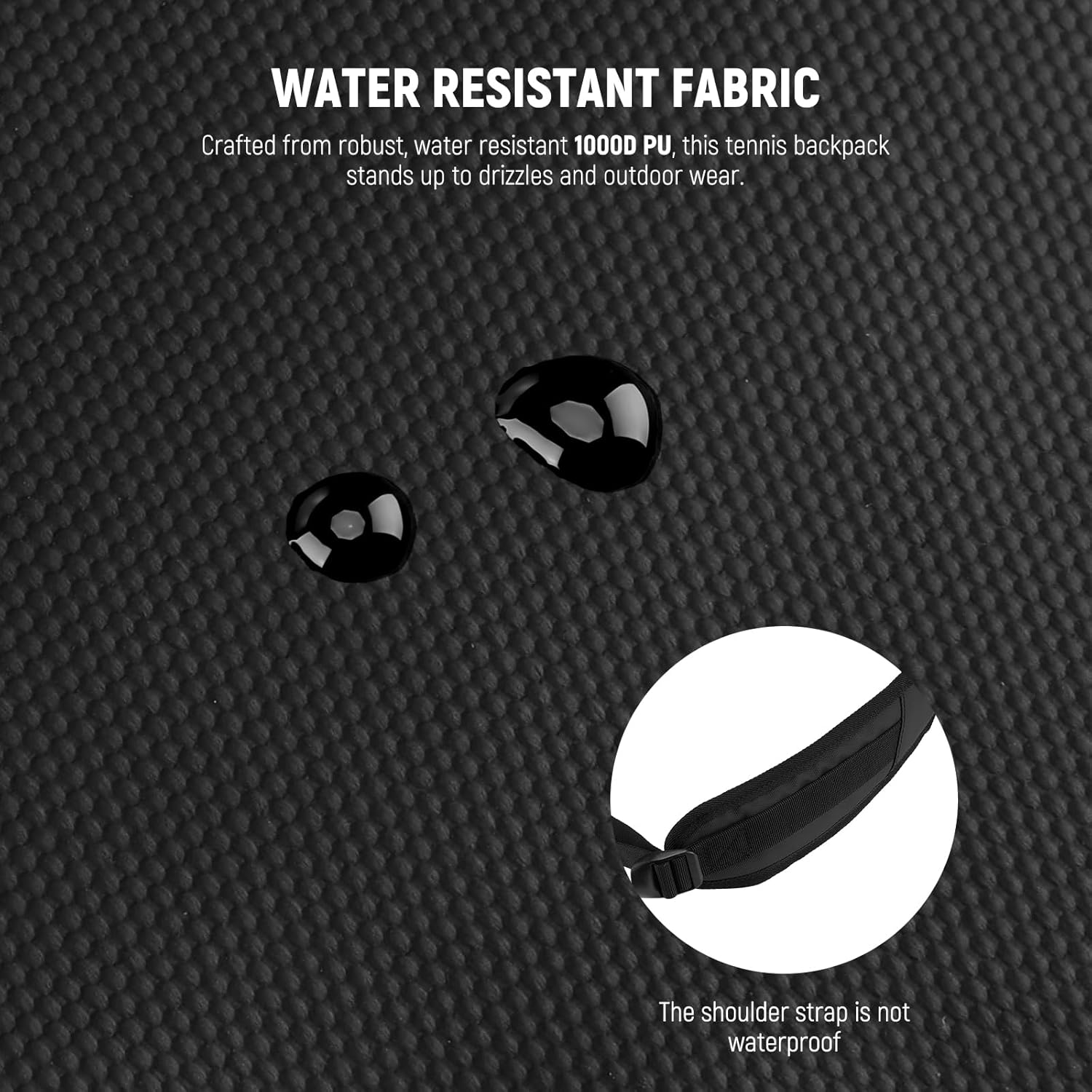 NEEWER Tennis Bag for Men/Women, Hold up to 2 Rackets, Water Resistant 1000D PU Tennis Ball Pickleball Racquetball Backpack with Shoe Compartment, Side Pocket, Accessories Pockets, Fence Hook, TB02B image number 1