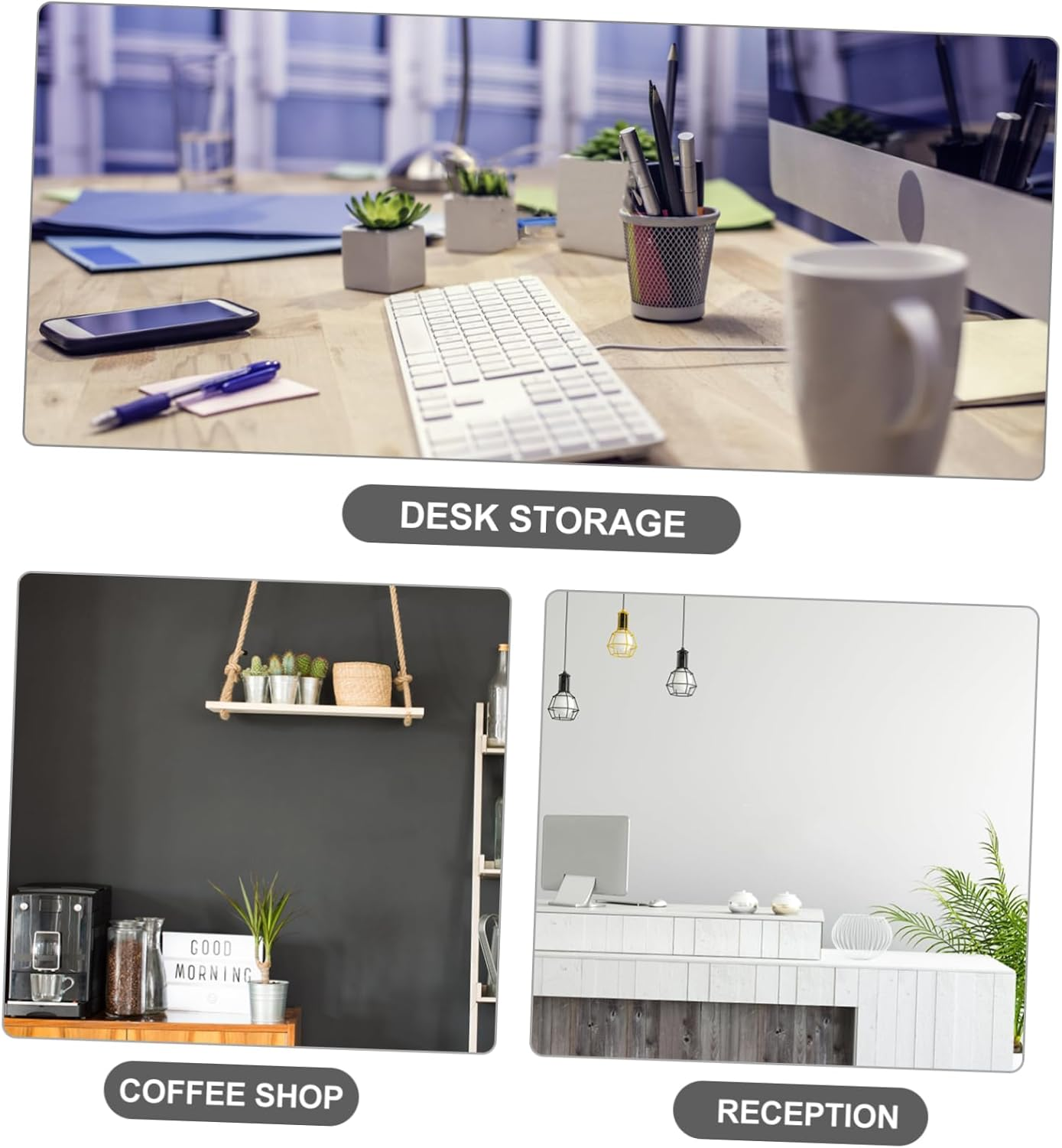 FUNOMOCYA Wooden Desk Organiser Folding Storage Box Office Accessories Desktop Storage Container image number 2