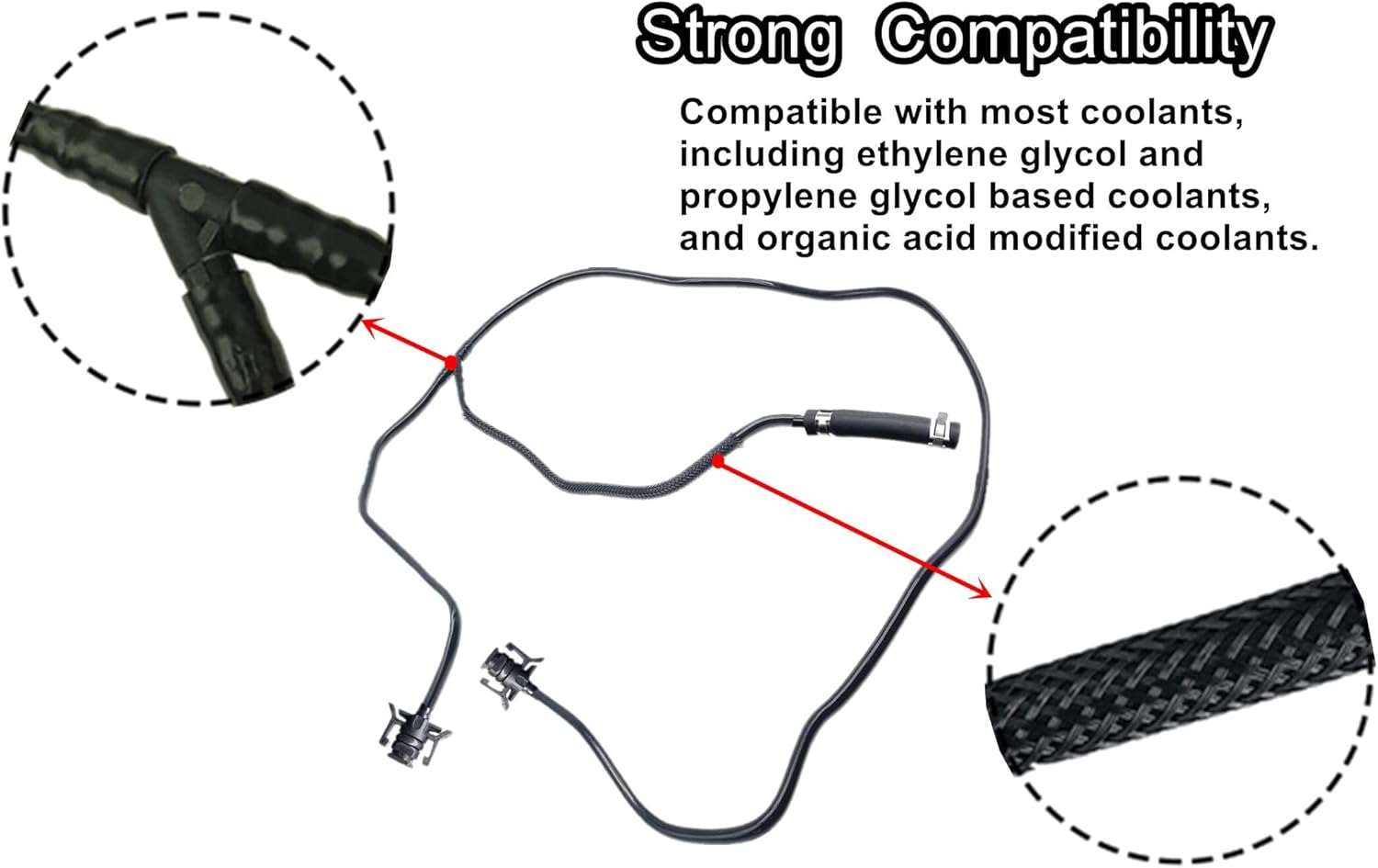 Ford Focus 2.0L L4 2012-2018 Engine Coolant Reservoir Hose, Overflow Container Replace Number BV618K012KF CV6Z-8K012-K image number 1