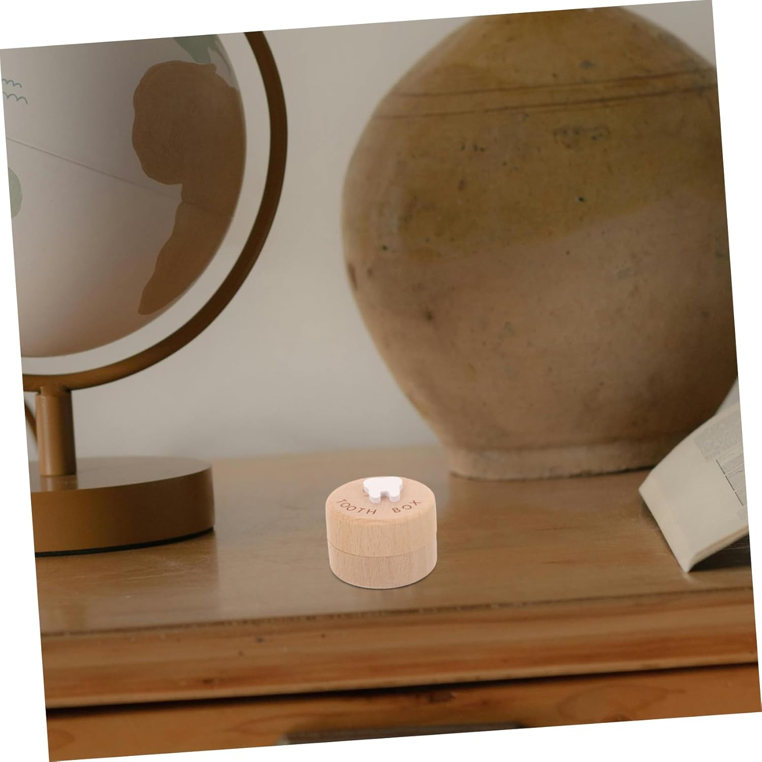 Wooden Baby Tooth Box Boys and Girls Tooth Holder Infant Fetal Hair Keepsake Organizer Souvenir Container for Boys and Girls image number 4