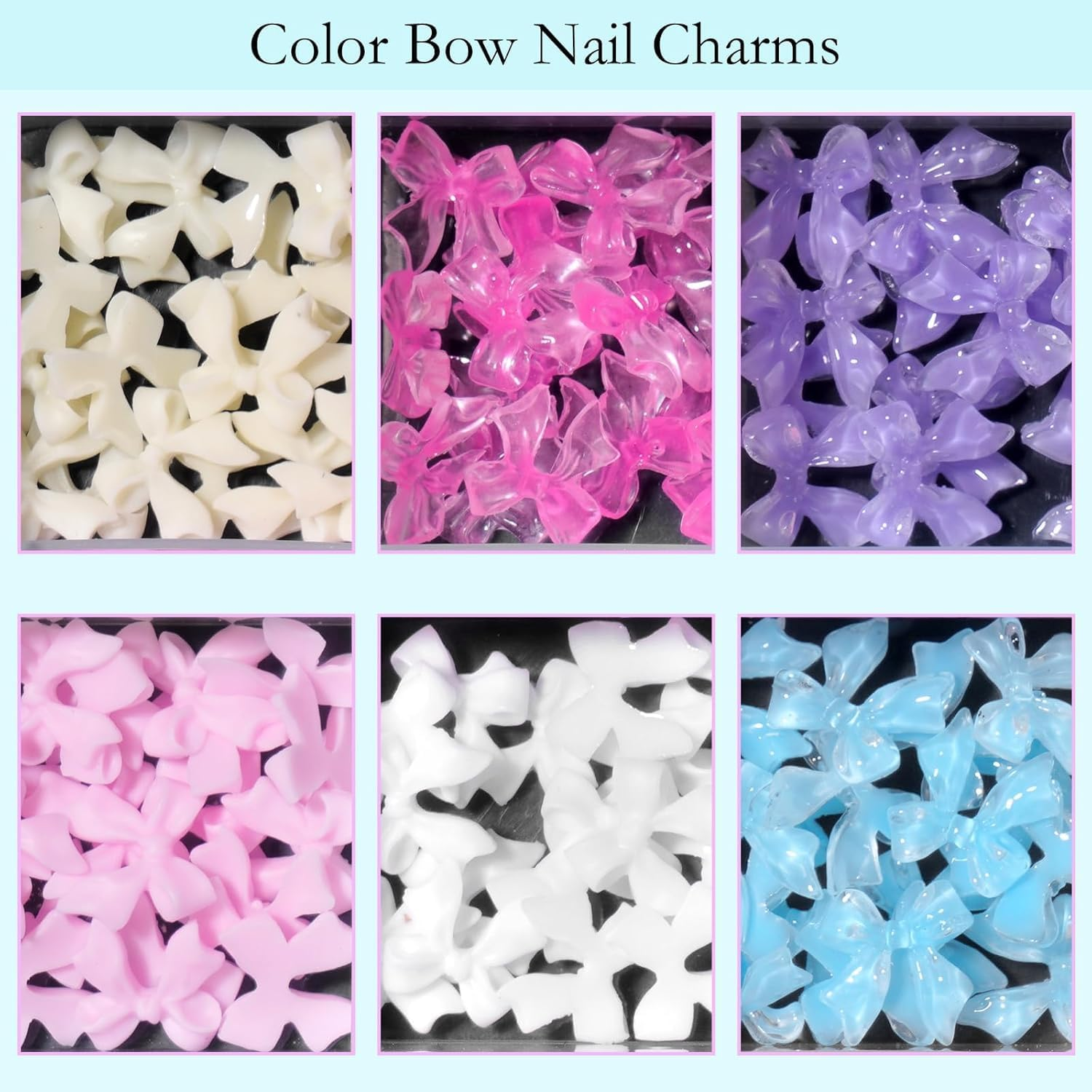 Mixed Color Variety Bows 3D Nail Charms Assorted Bows Nail Charms Mix White AB Flatback Pearls for Manicure DIY Crafts Jewelry Accessories for Women Valentines Day image number 1