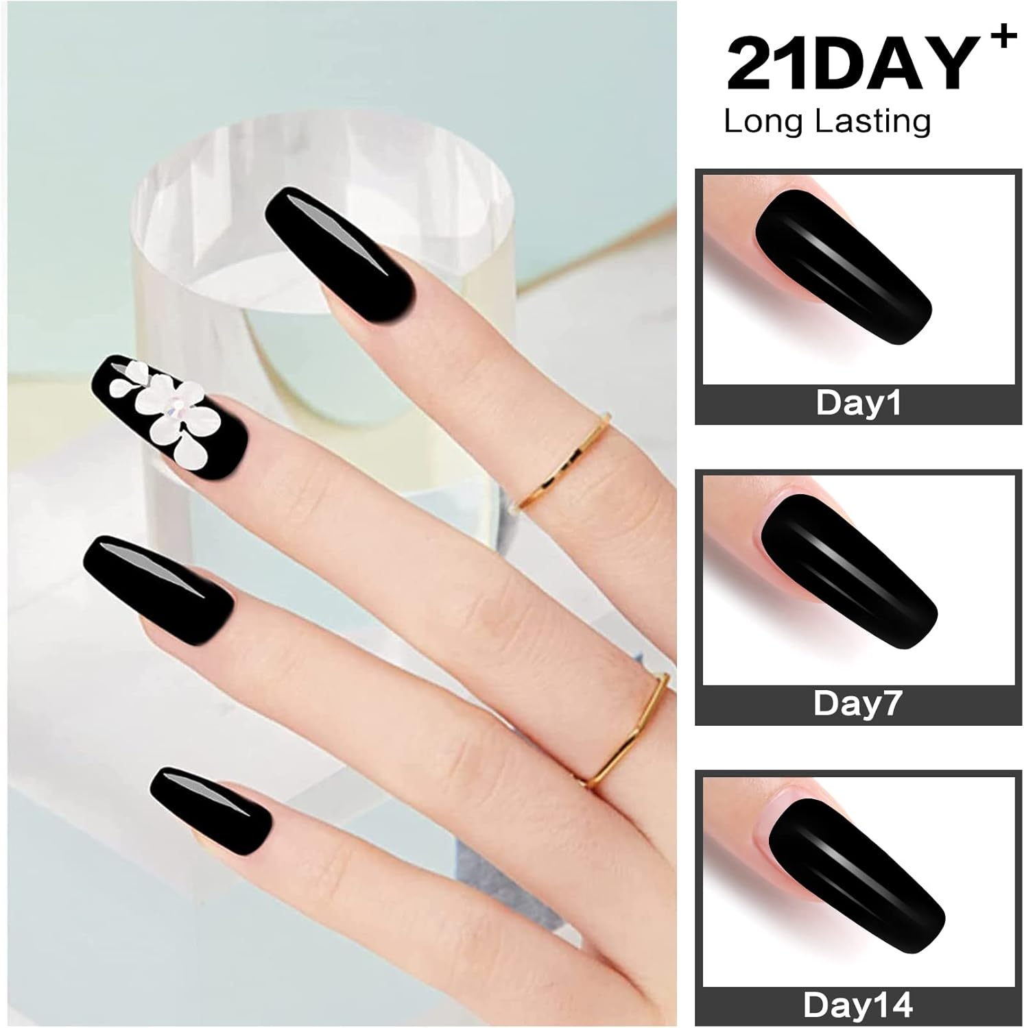 Morovan Black Acrylic Powder for Nails - 2Oz Professional Acrylic Nail Powder Polymer Black Nail Powders for Acrylic Nail Extension Carving image number 4