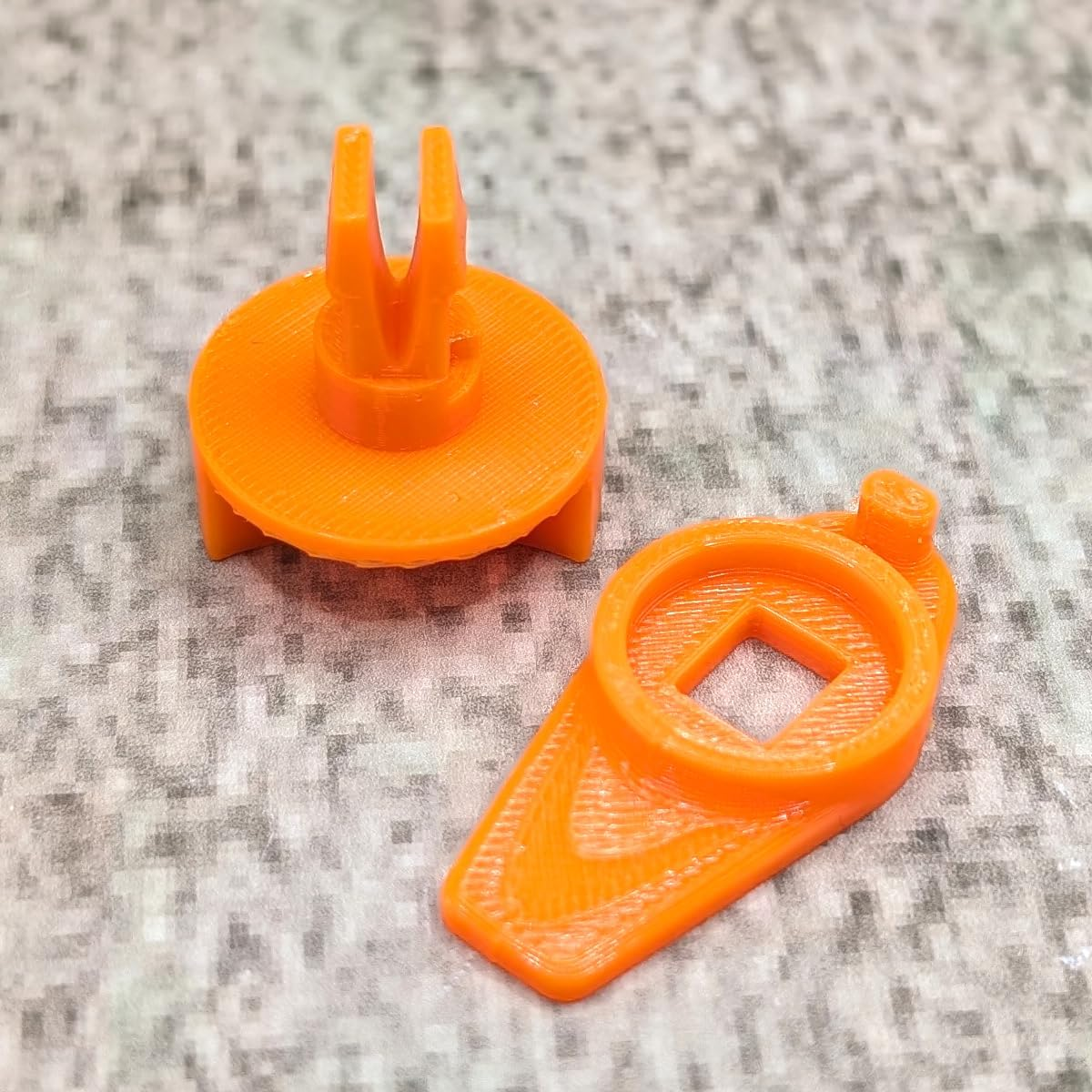 Rotary Bolt Set Orange Compatible with Audi Warning Triangle A4 B6 B7 & A6 C5 4B with Rotary Knob Replacement Latch Button Replacement Part (Orange) - Orange image number 2