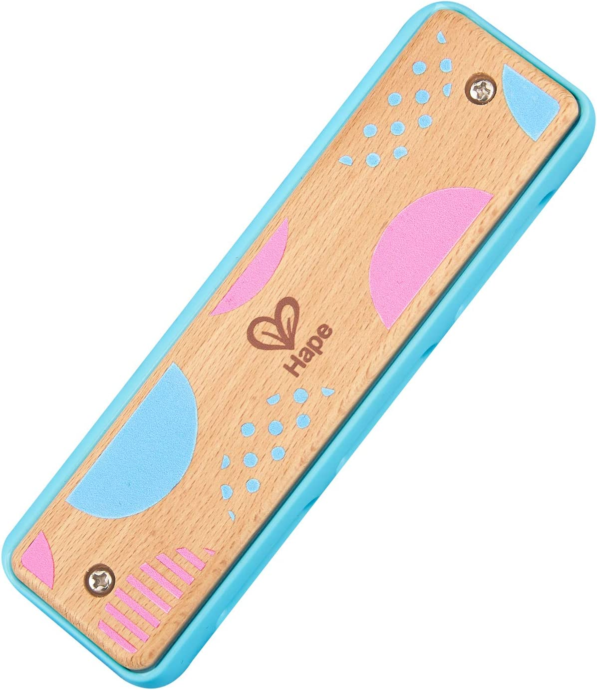 Hape Blues Harmonica | 10 Hole Wooden Musical Instrument Toy for Kids, Yellow (E8919)