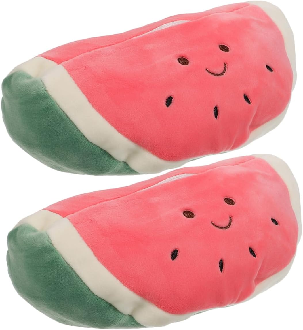 2Pcs Cute Watermelon Car Tissue Box Holder Soft Plush Pocket Tissue Holder for Vehicle Interior and Home Use Car Accessories image number 4