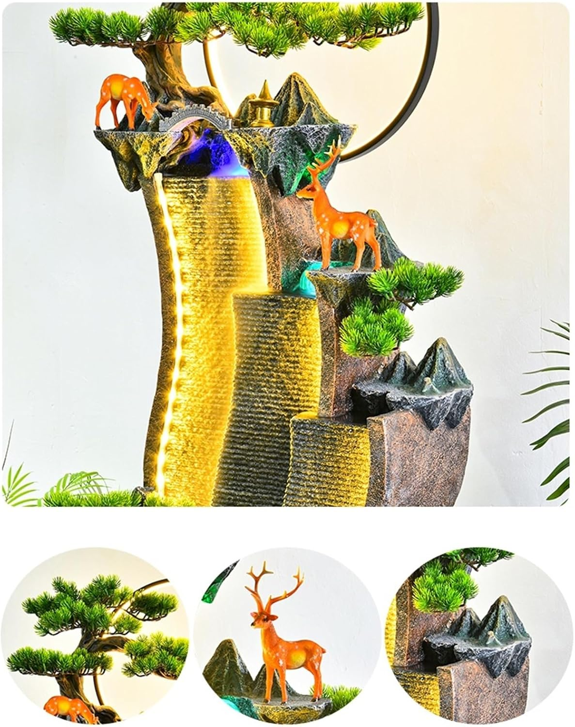 Outdoor Fountain Creative Rockery Water Curtain Wall, Floor Circulating Ornaments, Living Room Courtyard Fountain Landscape(L) image number 2