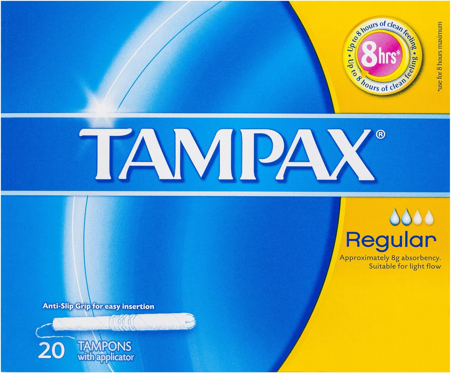 Tampax Regular Light Flow 20 Tampons with Applicator image number 1