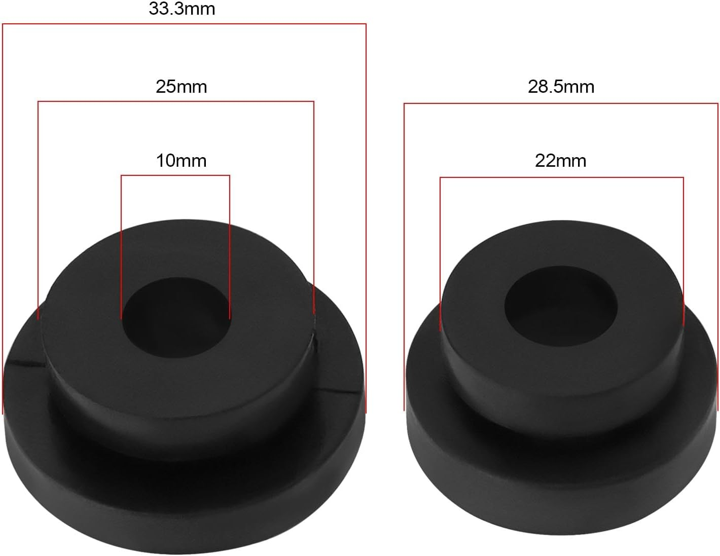 SG Store 4PCS Black Radiator Mounting Rubbers NRC5544 572312 Fits All 4 Cylinder Petrol or Diesel Compatible with Land Rover Defender 200Tdi 300Tdi image number 1