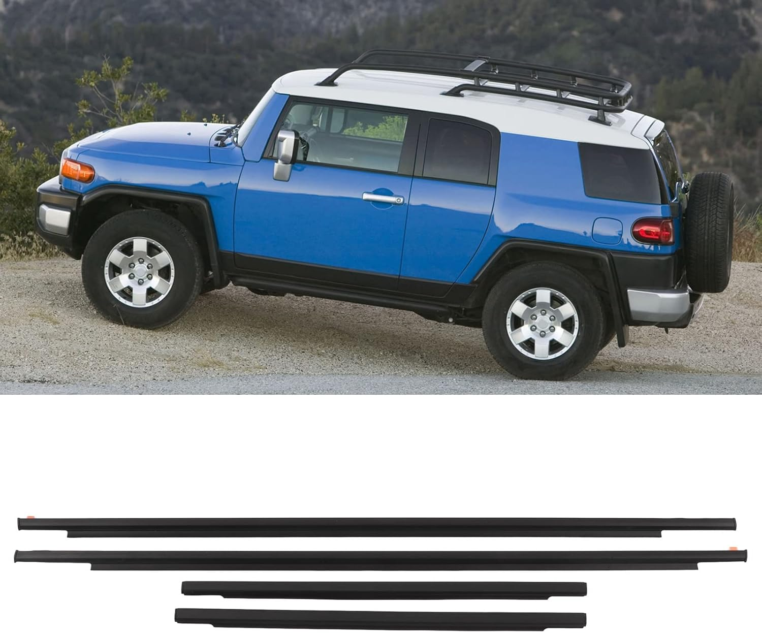 68161-35073, FJ Cruiser 2007-2014 Car Replacement Flexible Rubber Front & Rear Window Molding image number 6