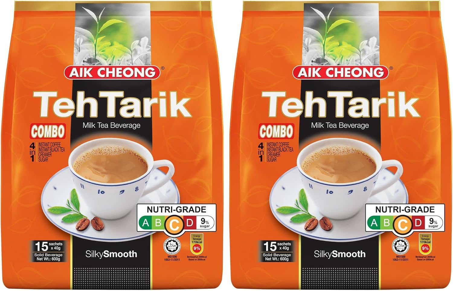 Aik Cheong Teh Tarik Combo 4 in 1 Instant Tea | Malaysian Milk Tea with Coffee, Creamer and Sugar | Smooth, Aromatic and Ready-To-Enjoy Beverage | Convenient 40 G Pack of 12 Sachets image number 3