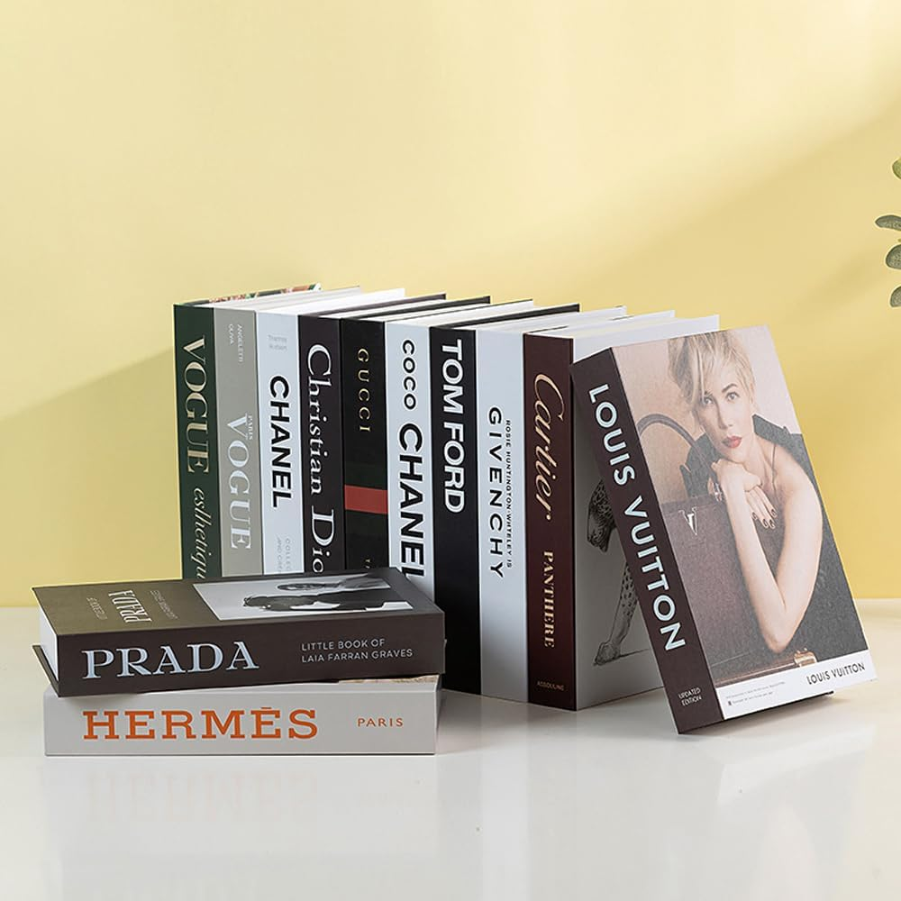 Decorative Books for Home Decor, Set of 4 Stylish Fake Book of Room Decor Aesthetic for Coffee Table Decor,Living Room, Table, Shelf, Modern Hardcover Stacked Display Books (Modern) image number 4