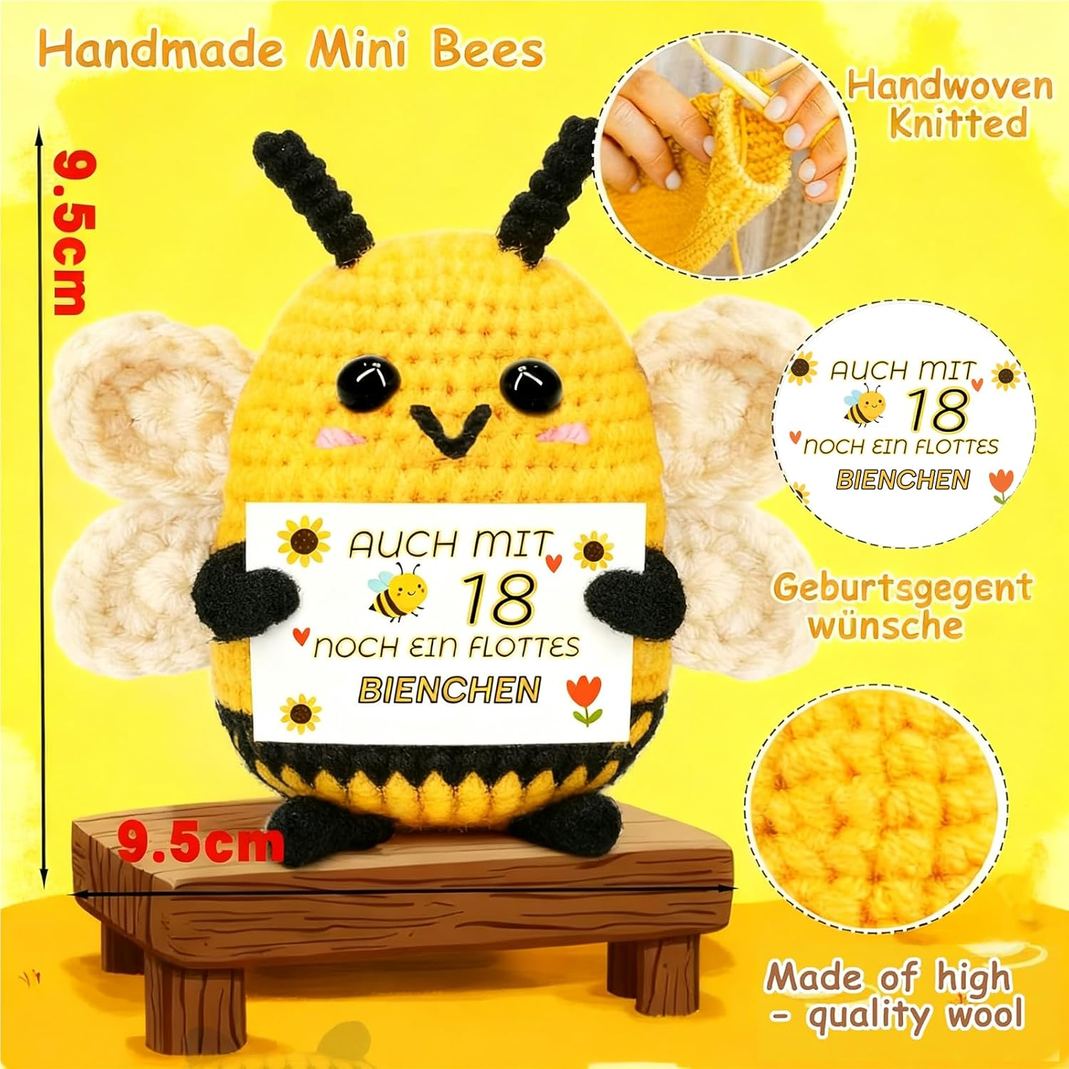 Gifts for 18Th Birthday Girl Boy Bottle Light with Positive Potato Bee Money Gifts Birthday 18Th Birthday Money Gifts Packaging Pocket Hug Positive Lucky Charm Bee - 50 Years image number 4