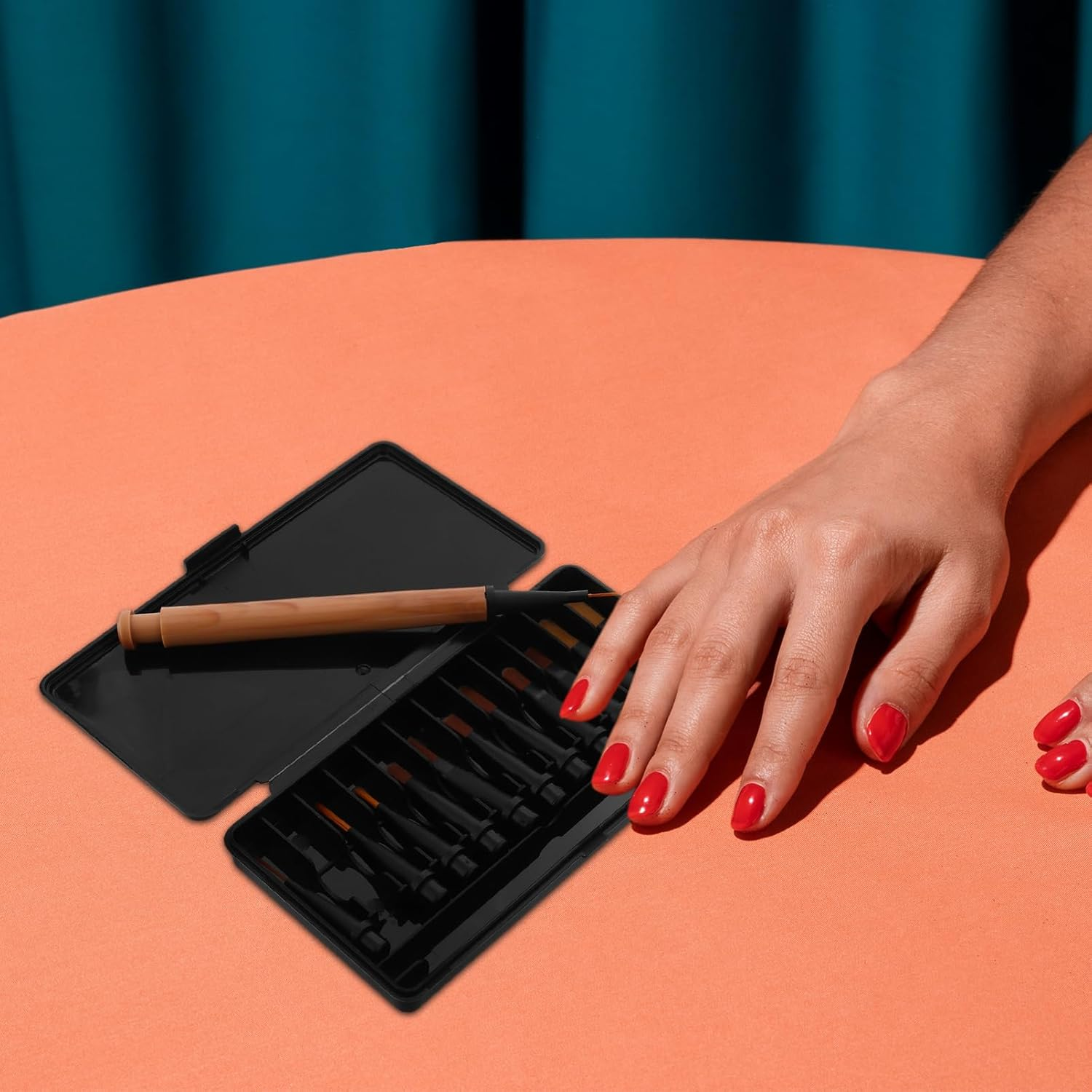 FRCOLOR Manicure Brush Head Set Plastic Nail Tools for Resin Nail Salon Accessory Kit image number 4