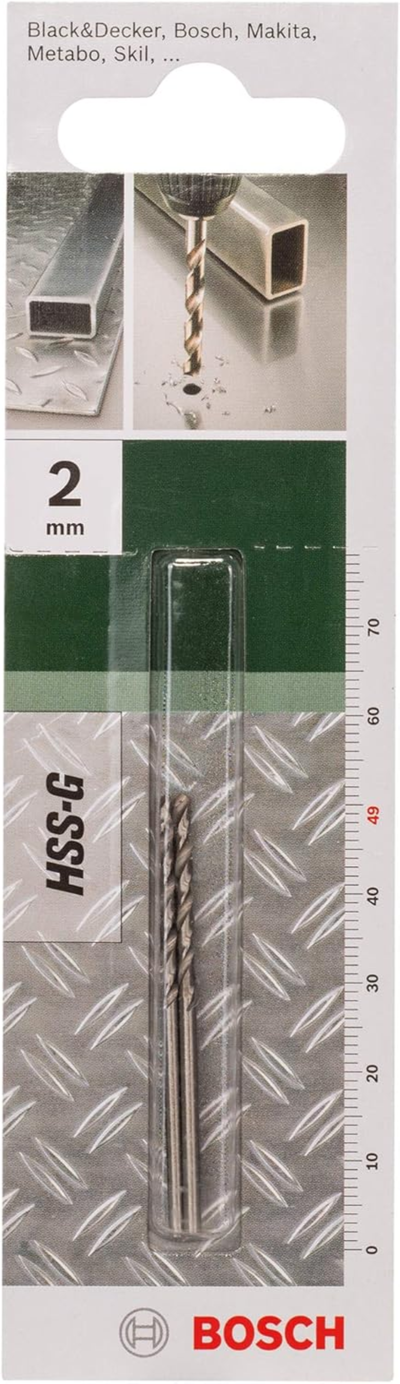 Bosch Accessories Bosch 2 Pcs. HSS-G Drill Bit (Metal, Hard Plastic, &Oslash; 2 X 24 X 49Mm, Accessory Drill Driver) image number 5