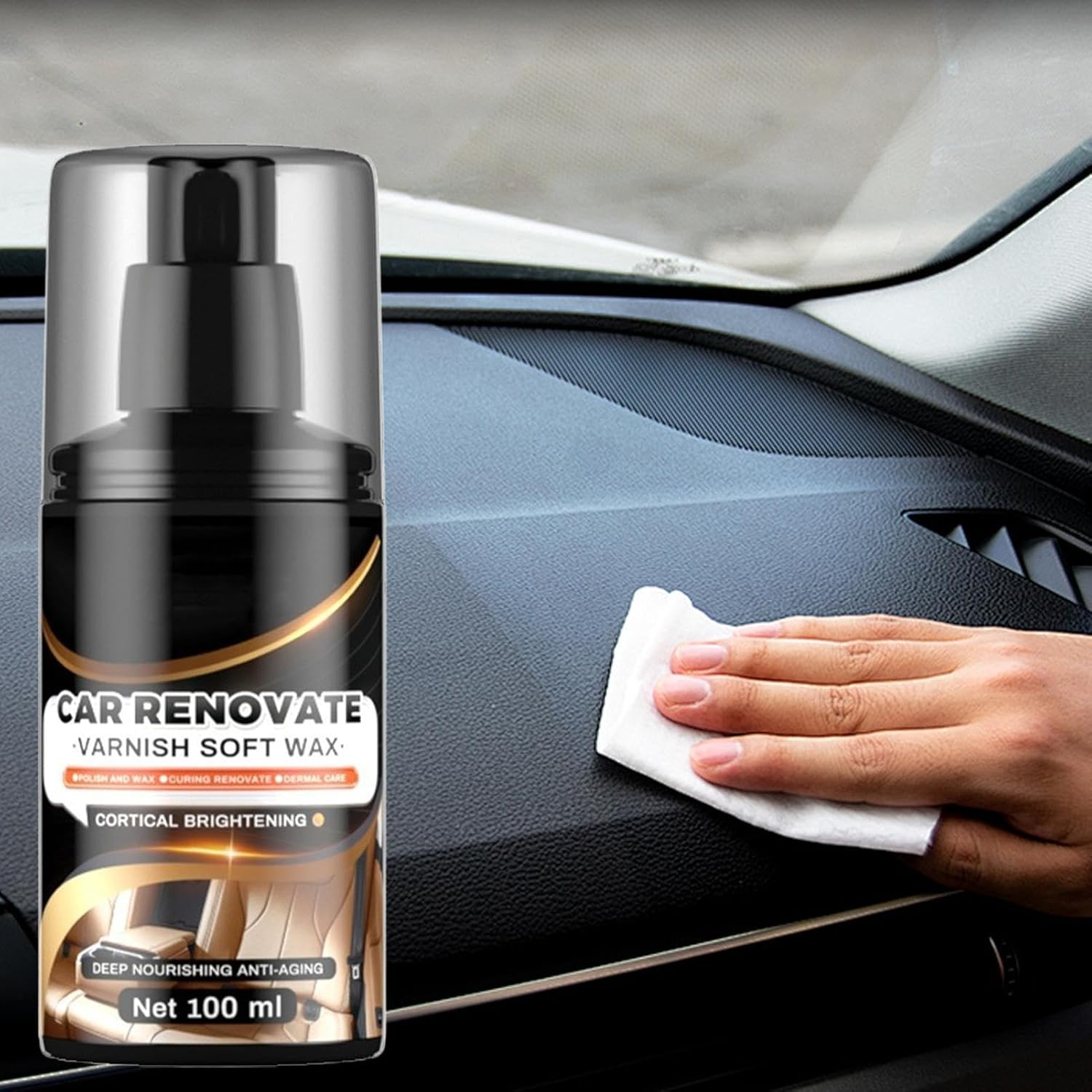 Fmtwphn Cleaning Paste for Leather Care,Portable Leather Shoe Cleaner | Automotive Interior Leather Cleaning Cream, Furniture Conditioner and Cleaner for Home image number 4