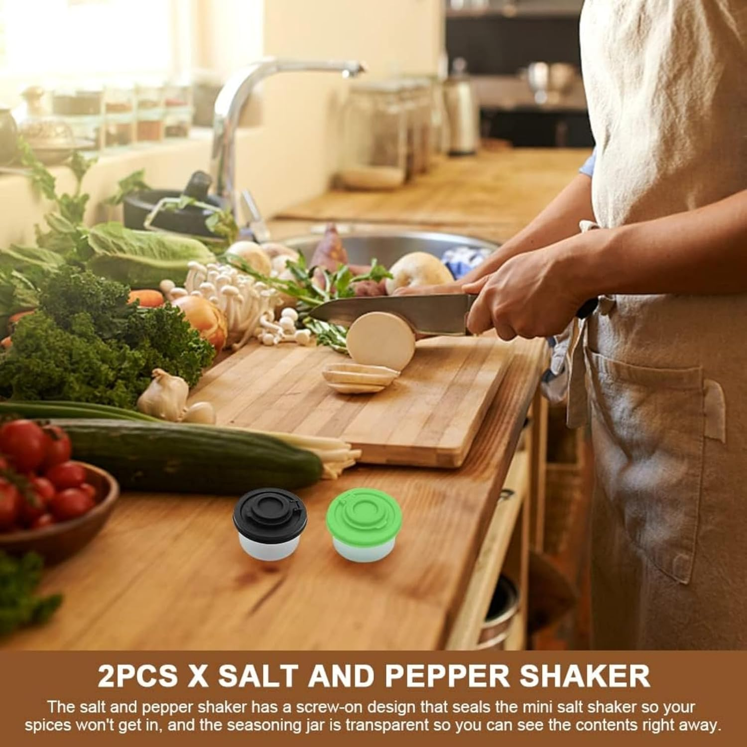 2 Pack Mini Salt and Pepper Shakers Set, Portable Spice Bottles for Camping, BBQ, Picnics, Travel, and Lunch Boxes, Transparent Design