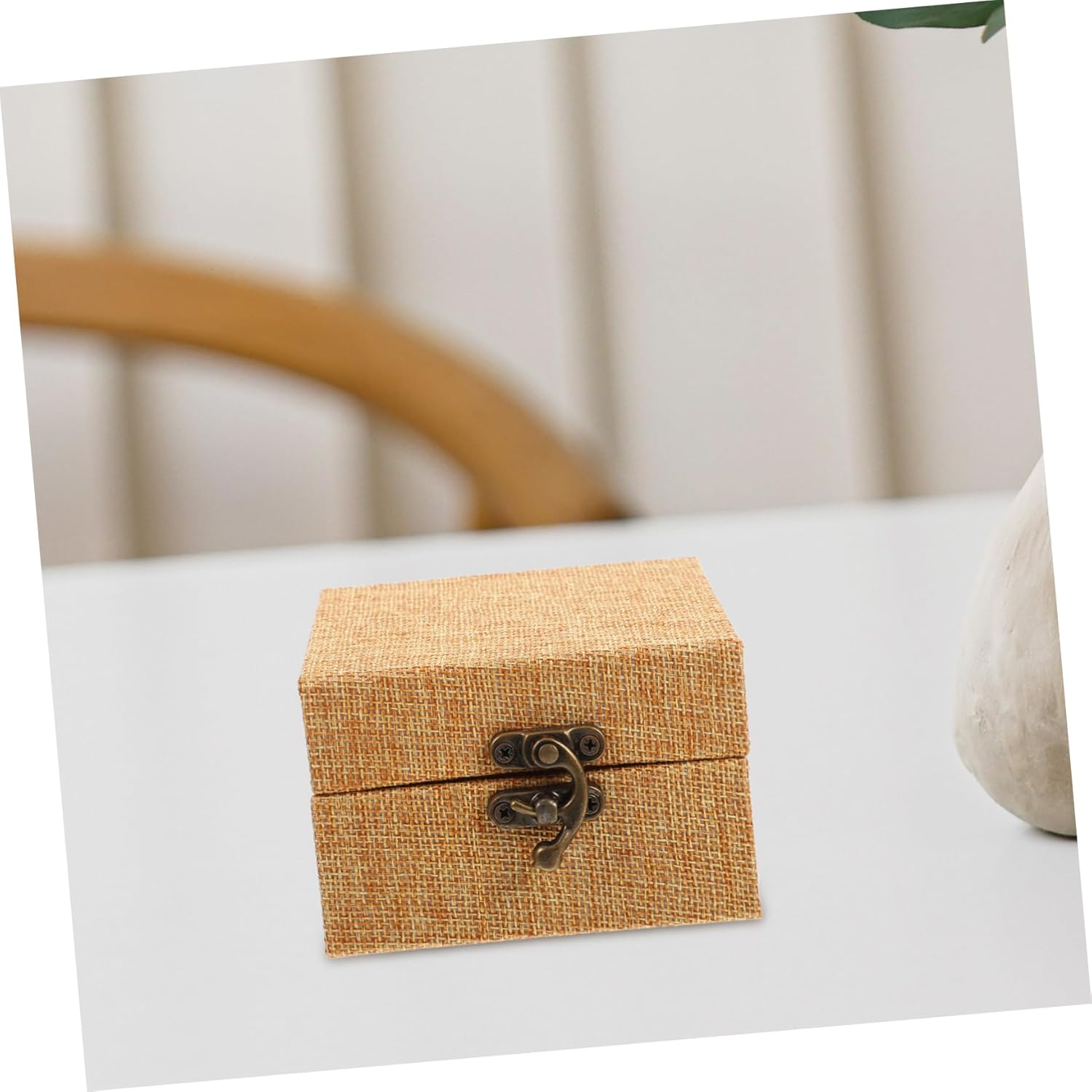 Jojofuny Keepsake Box Small Wooden Box Lid Ink Paste Vintage Trinket Organizer Treasure Chest image number 4