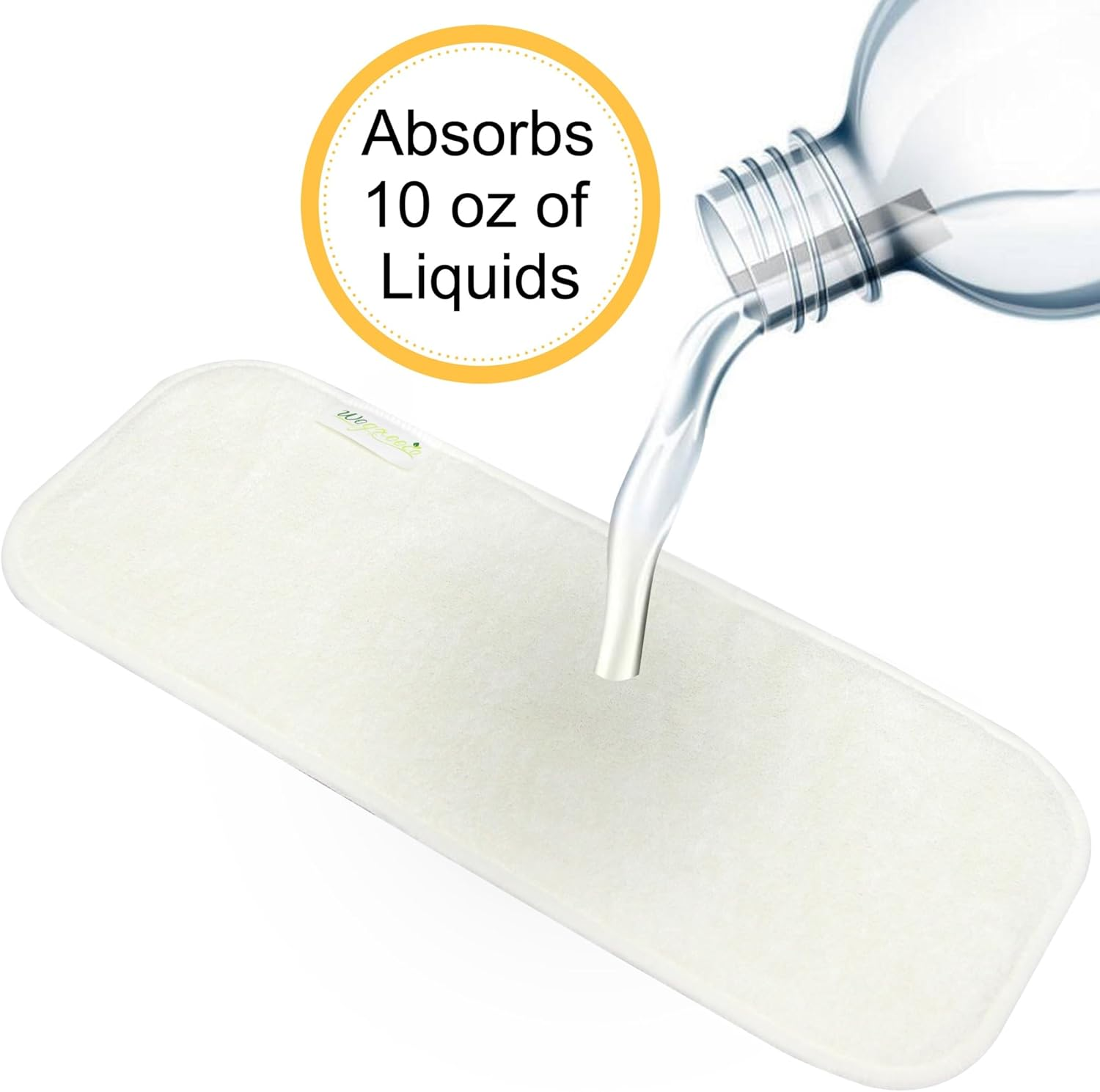 Wegreeco Reusable Soft 4 Layers 12 Pack Bamboo Inserts for Baby Cloth Diaperhigh Absorbing Washable Liners image number 3