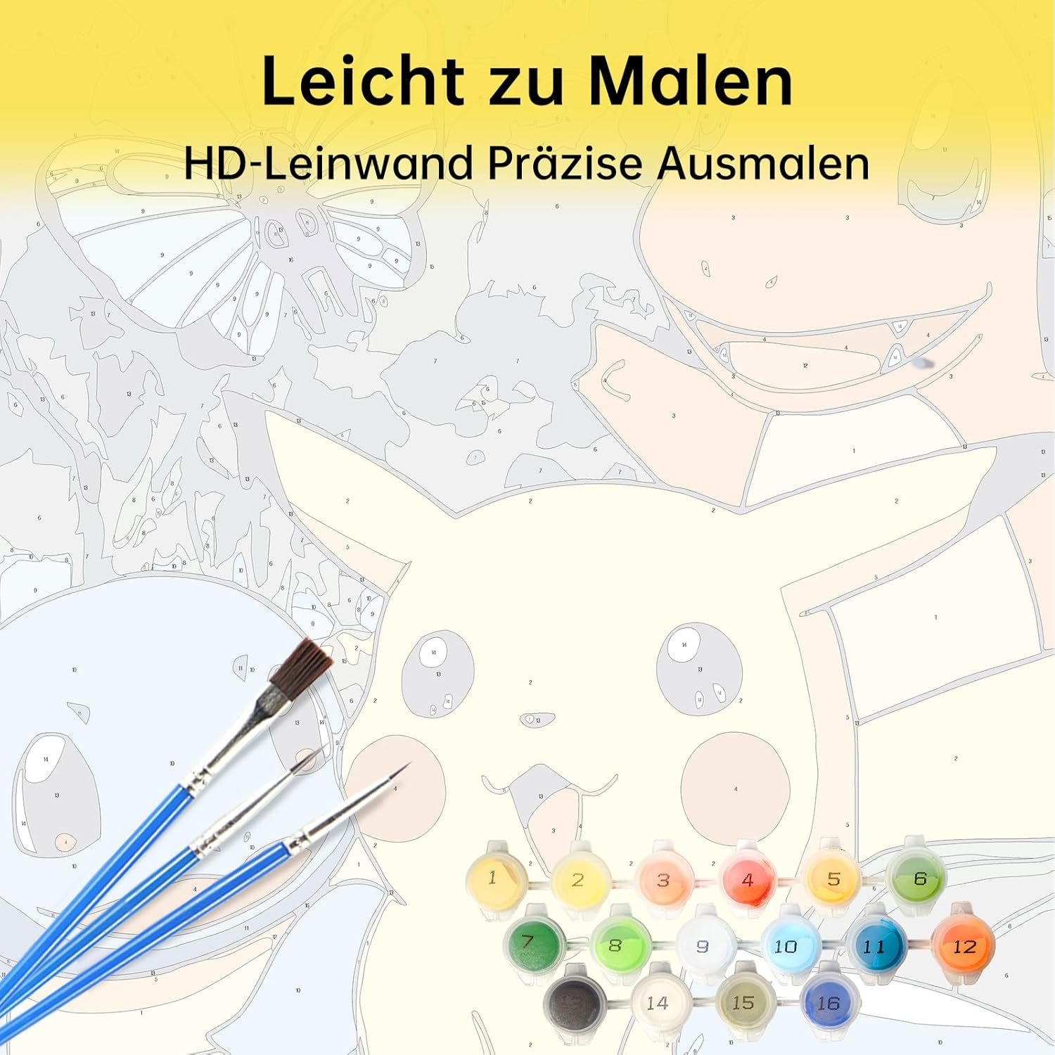 Lixkuokuo Painting by Numbers for Children from 6 Years, Junior and Adult Beginners, 40 X 50 Cm Large Cartoon Anime Painting Craft Set with Canvas Brushes Acrylic Paints, DIY Painting Kit for Boys - Cartoon Anime Paint By Numbers Without Frame 3 image number 5