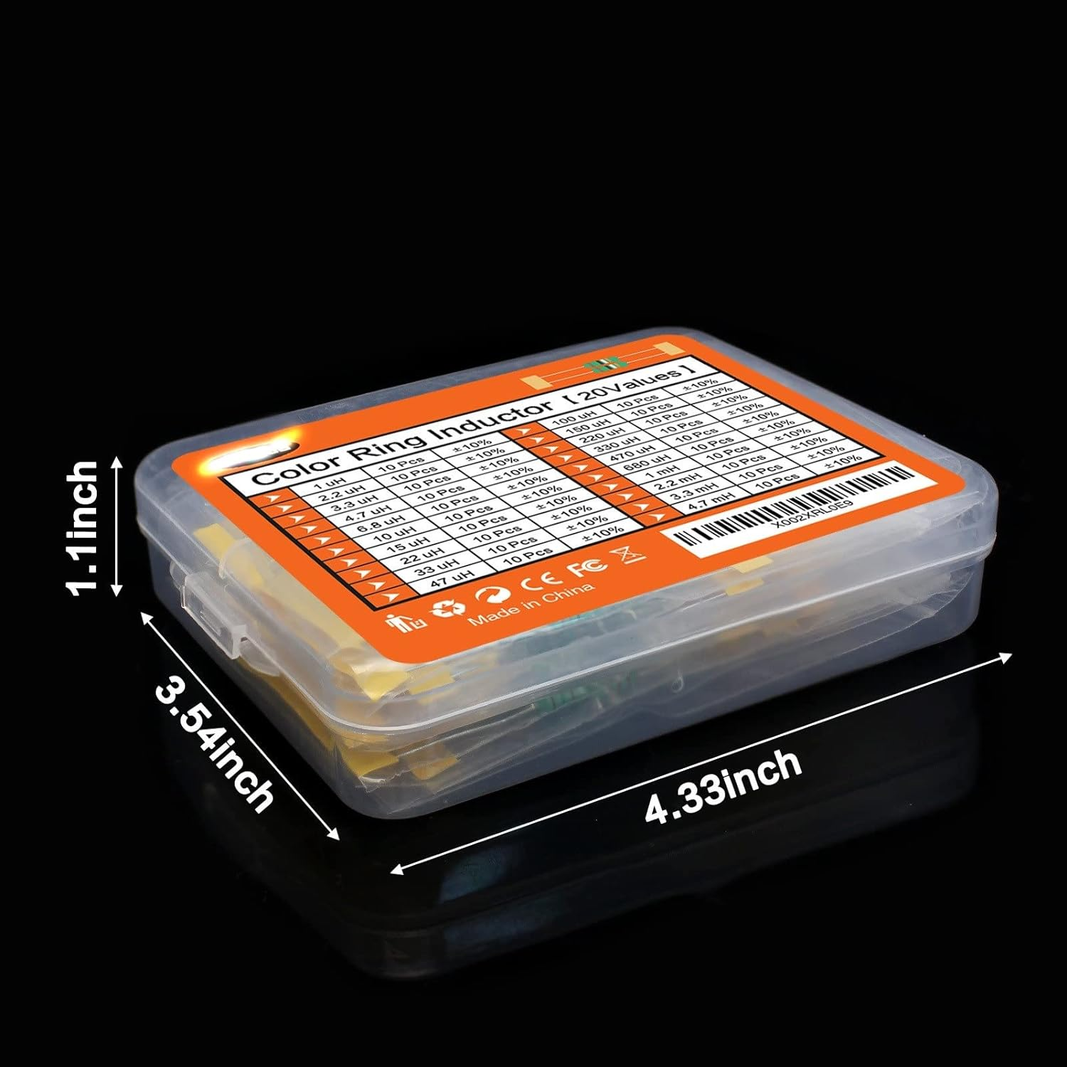 1/2W Inductor Assortment 0.5W Color Ring Inductance Assortment 1UH-4.7MH 20Valuesx10Pcs=200Pcs Inductors Assorted Set Kit image number 5