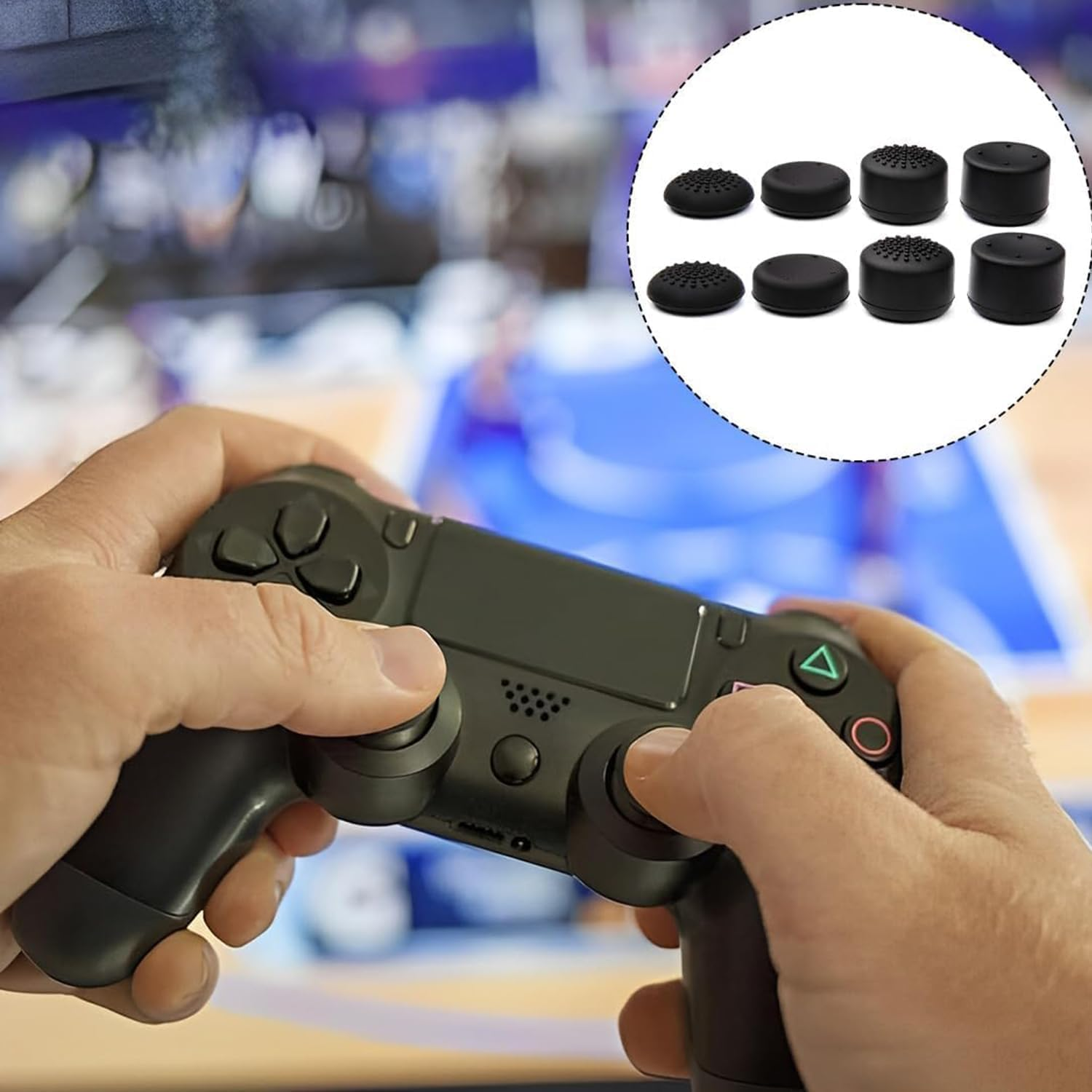 8Pcs Analog Controller Raised Thumb Stick Grips Thumbsticks Joystick Cap Cover, Silicone Analog Controller Joystick Thumb Stick Cap, Thumb Controller Caps Grips Analog Thumbstick Replacement Caps image number 1