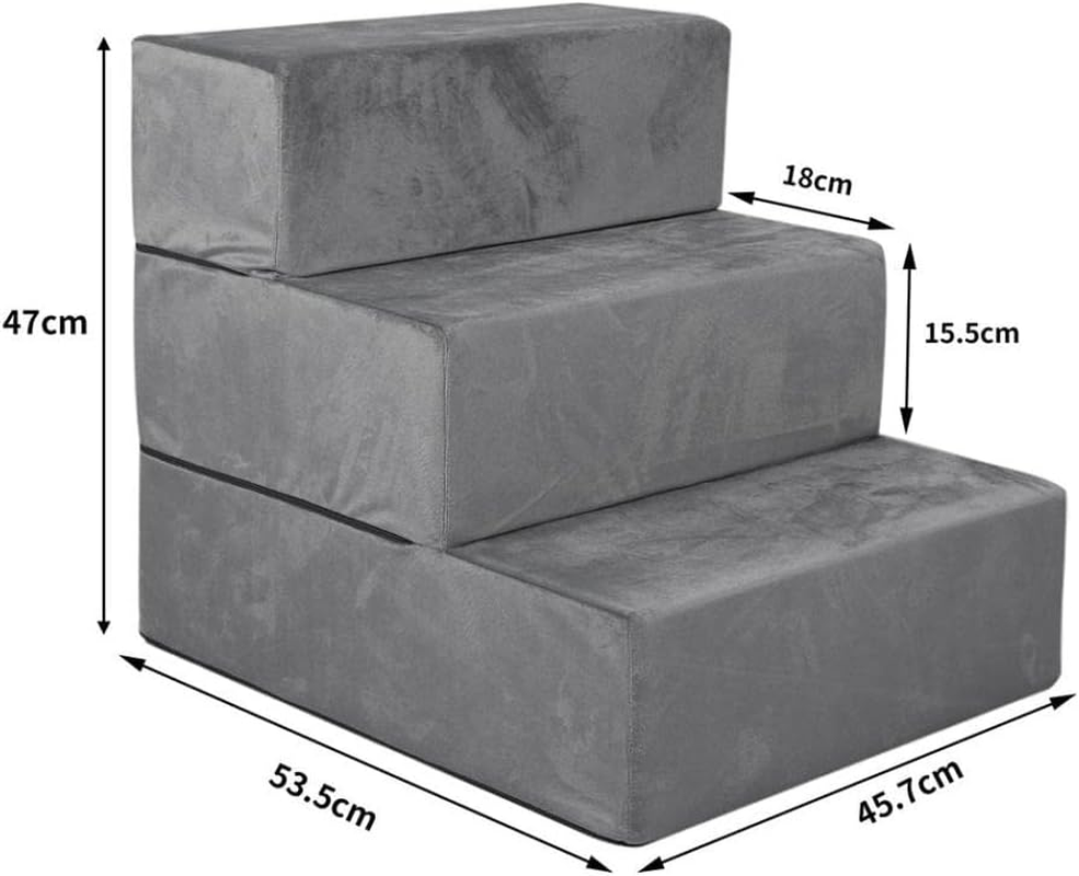 Pawz Pet Stairs 3 Steps Portable Adjustable Climbing Ladder Soft Washable M image number 1