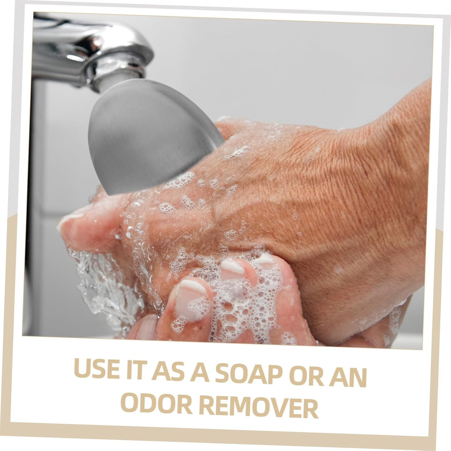 Hoement Odor Removing Stainless Steel Soap Bar for Hands Odor Absorber Soap Small Metal Easy to Clean Dishwasher Safe image number 2