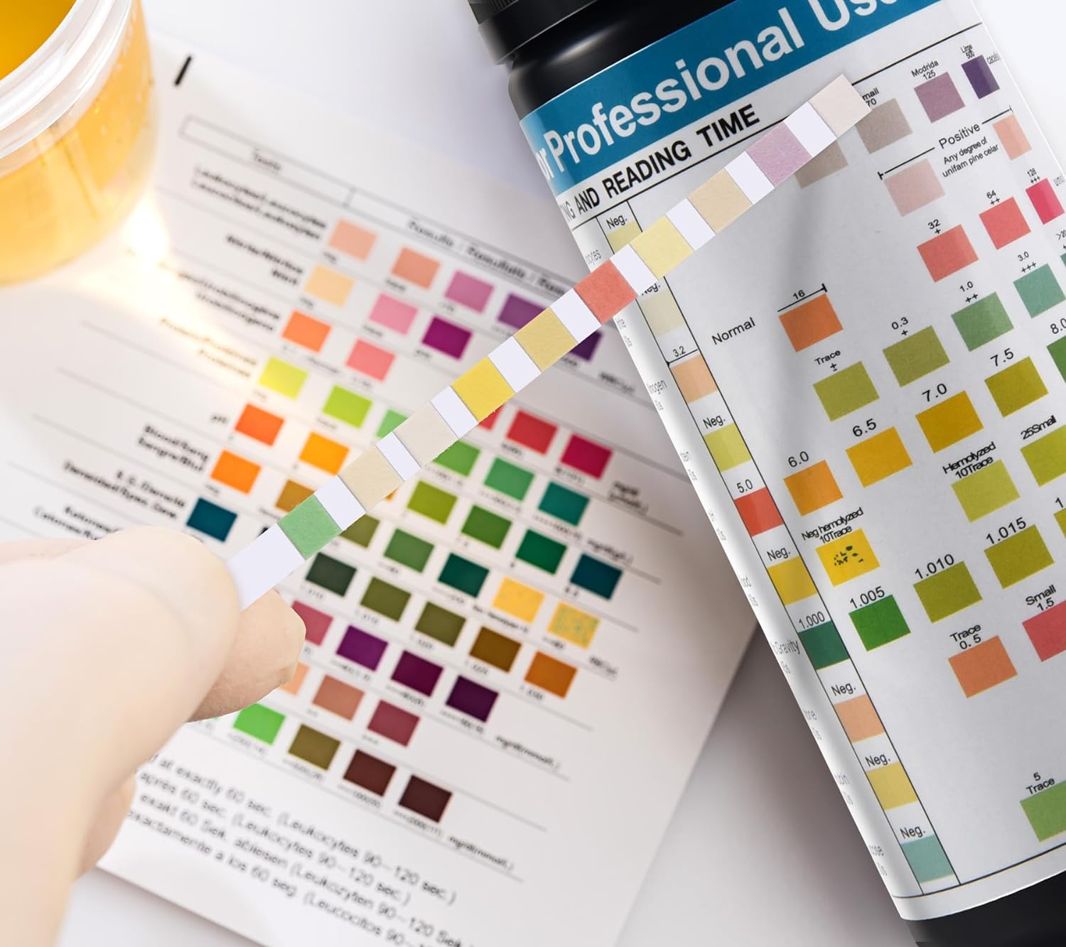 JUMXSRLE Urinalysis Test Strips, Urine Test Strips, 10 Parameter Urine Strips, Accurate Results, Urinalysis Home Testing Stick Kit to Help Monitor Your Health, Urine Strips Dipsticktests image number 6