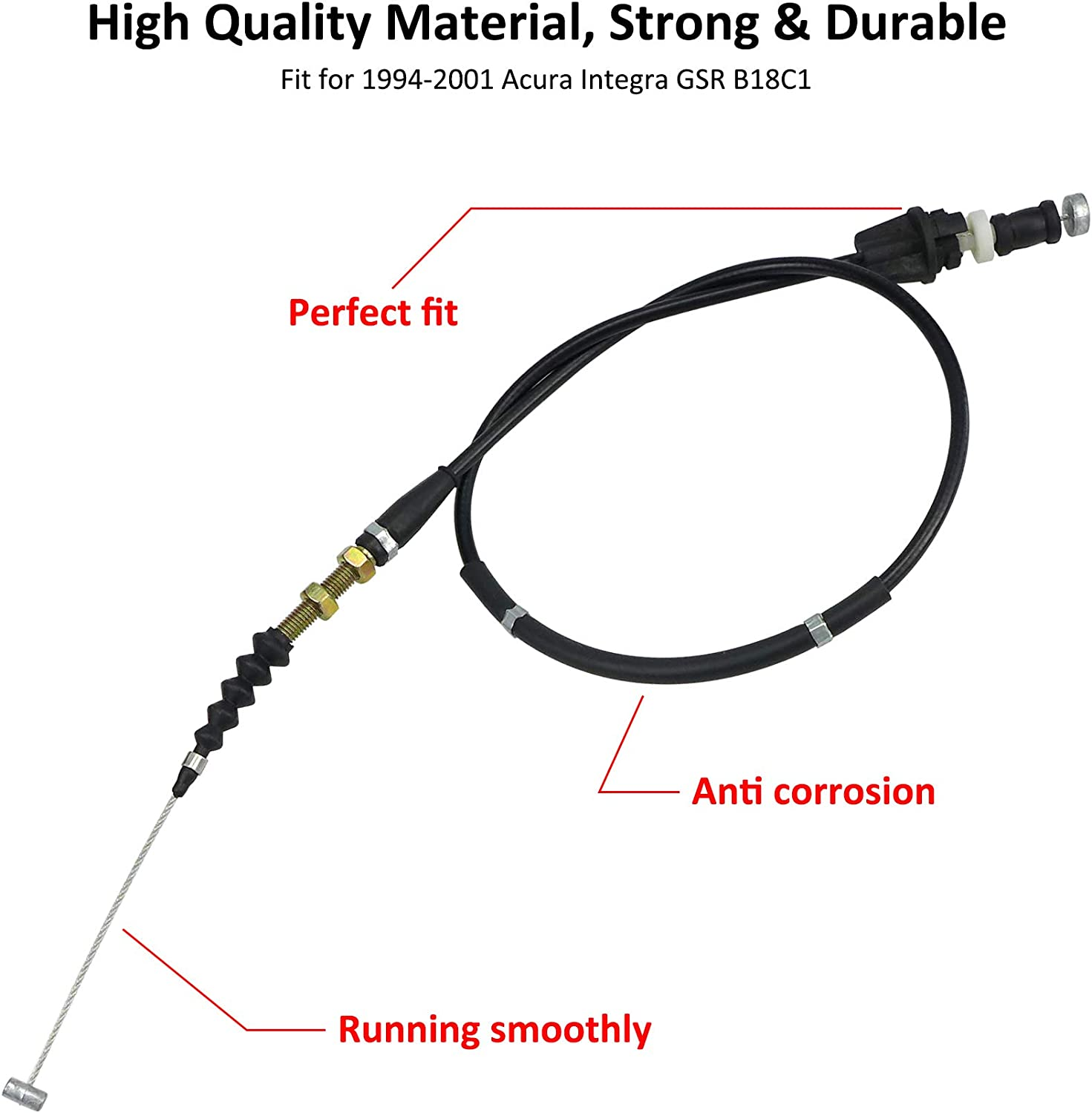 Throttle Cable Fit for Honda Acura Integra GSR Models 1994-2001, B18C1 Throttle Cable, Replace 17910-ST7-L01 image number 4