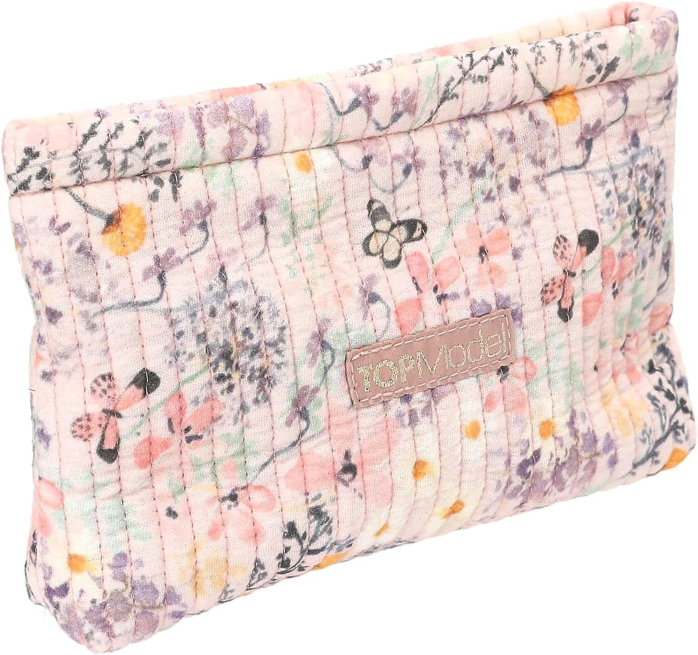Depesche Topmodel Summer Feeling 13309 Cosmetic Bag in Pink with Flower Pattern and Butterflies, Pink image number 3