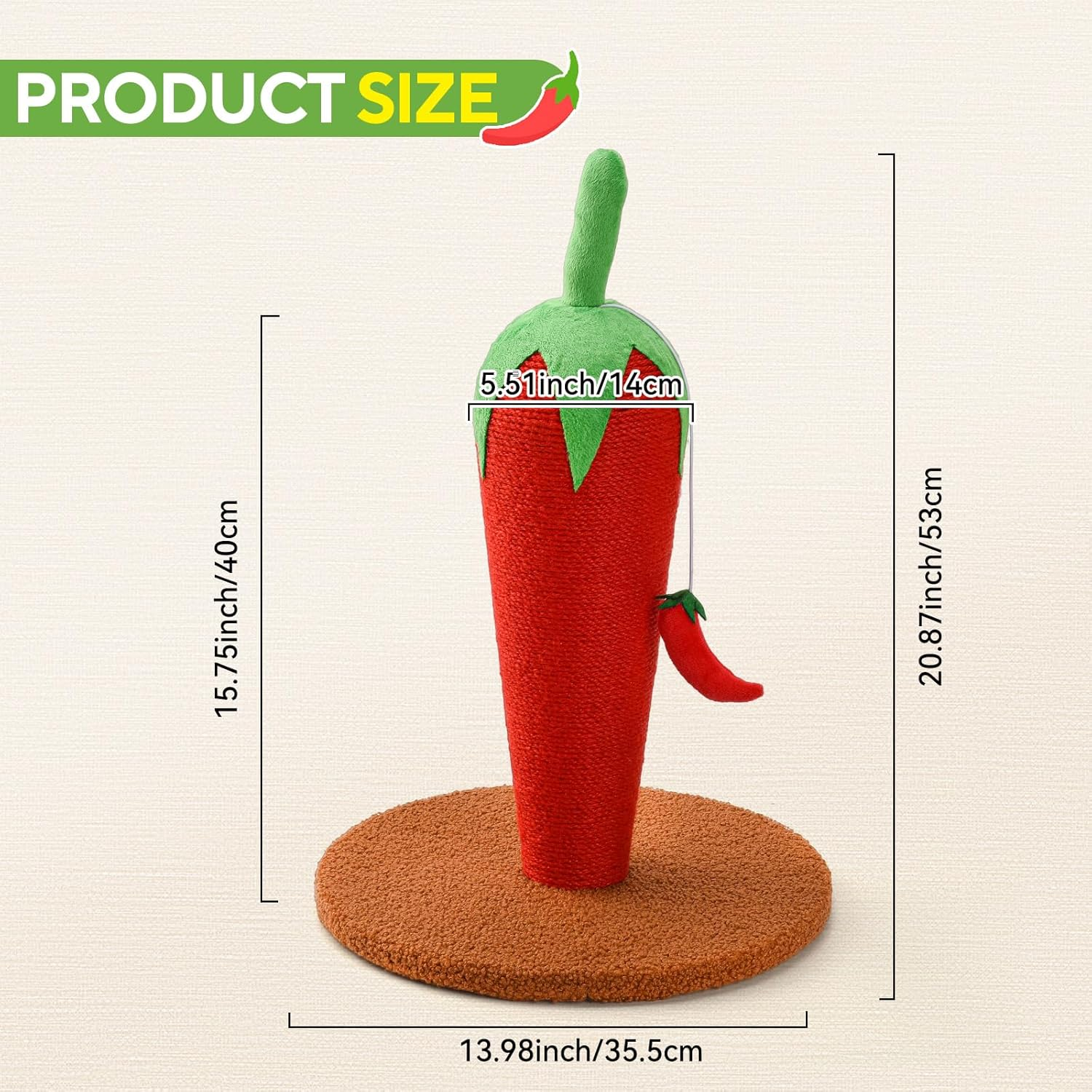 LIFLIX Chill Cat Scratching Post, Cute Sisal Cat Scratcher with Dangling Toy, Scratching Post for Indoor Cats and Kittens image number 1