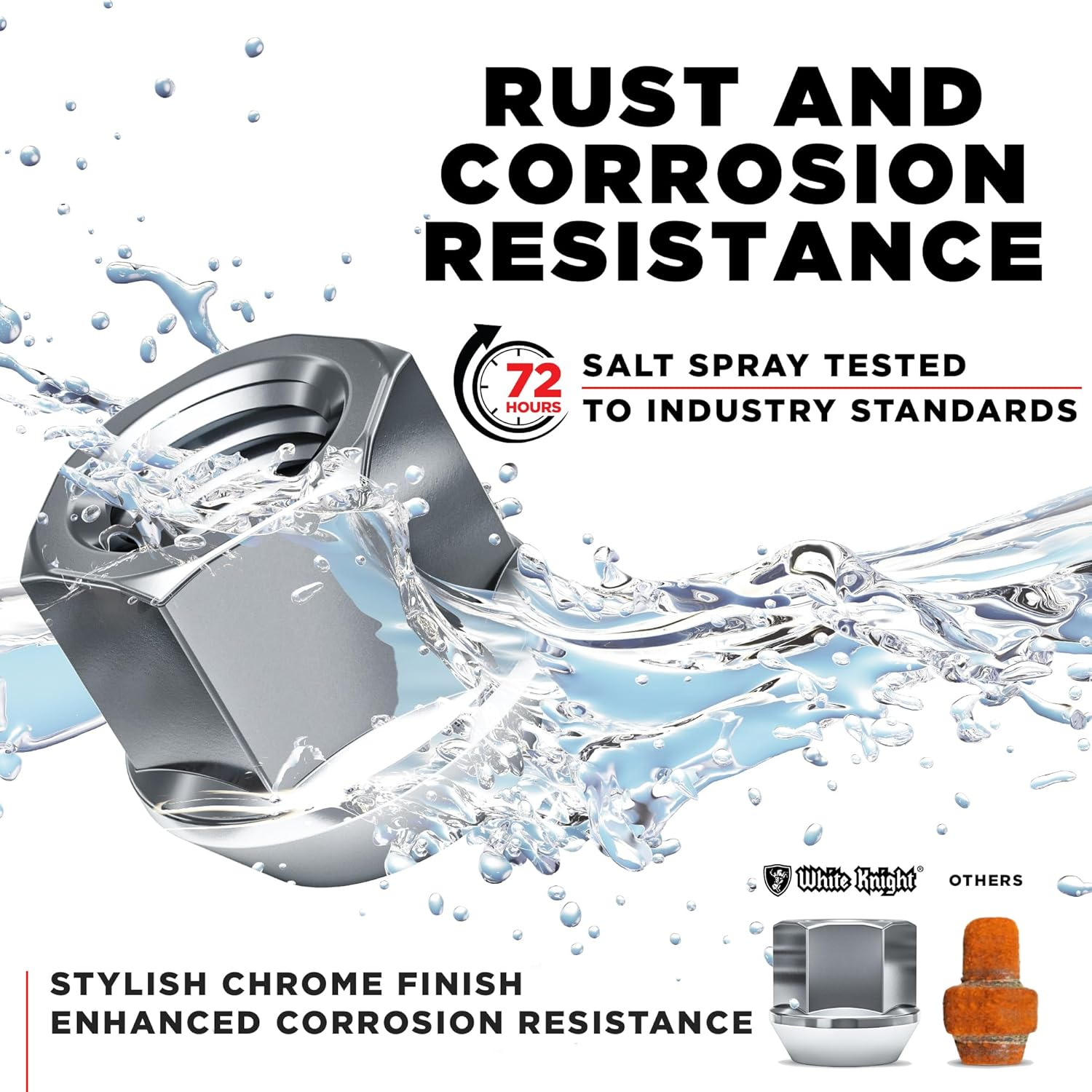 White Knight 1309-1S-20AM Zinc Finish 14Mm X 1.50 Thread Size Open End Bulge Acorn Lug Nut, (Pack of 20) image number 4