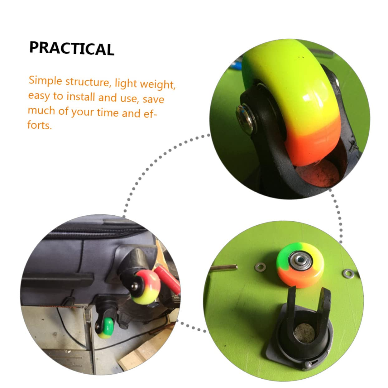 Mobestech 4 Sets Suitcase Wheels Luggage Wheels Replacement for Travel Suitcase Luggage Travel Gear image number 5